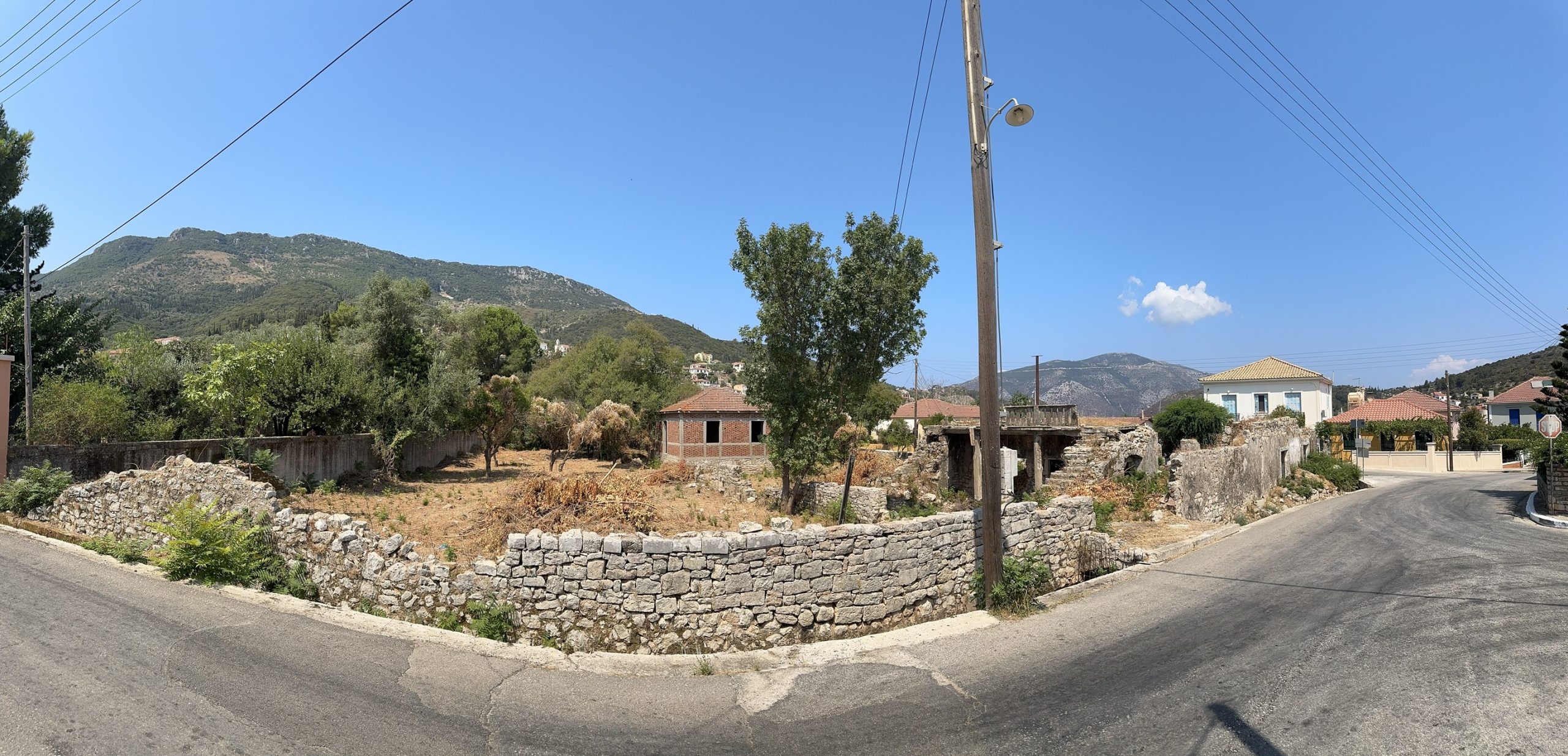 Panoramic view of land for sale in Ithaca Greece Vathi