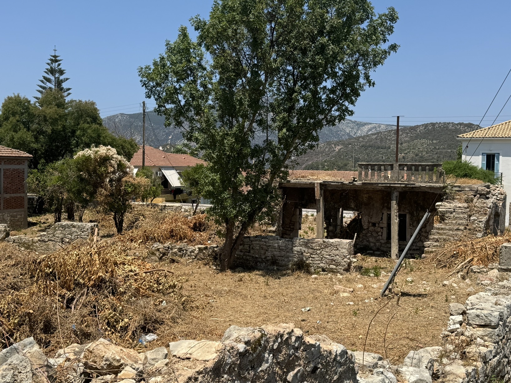 View from back of land for sale in Ithaca Greece Vathi