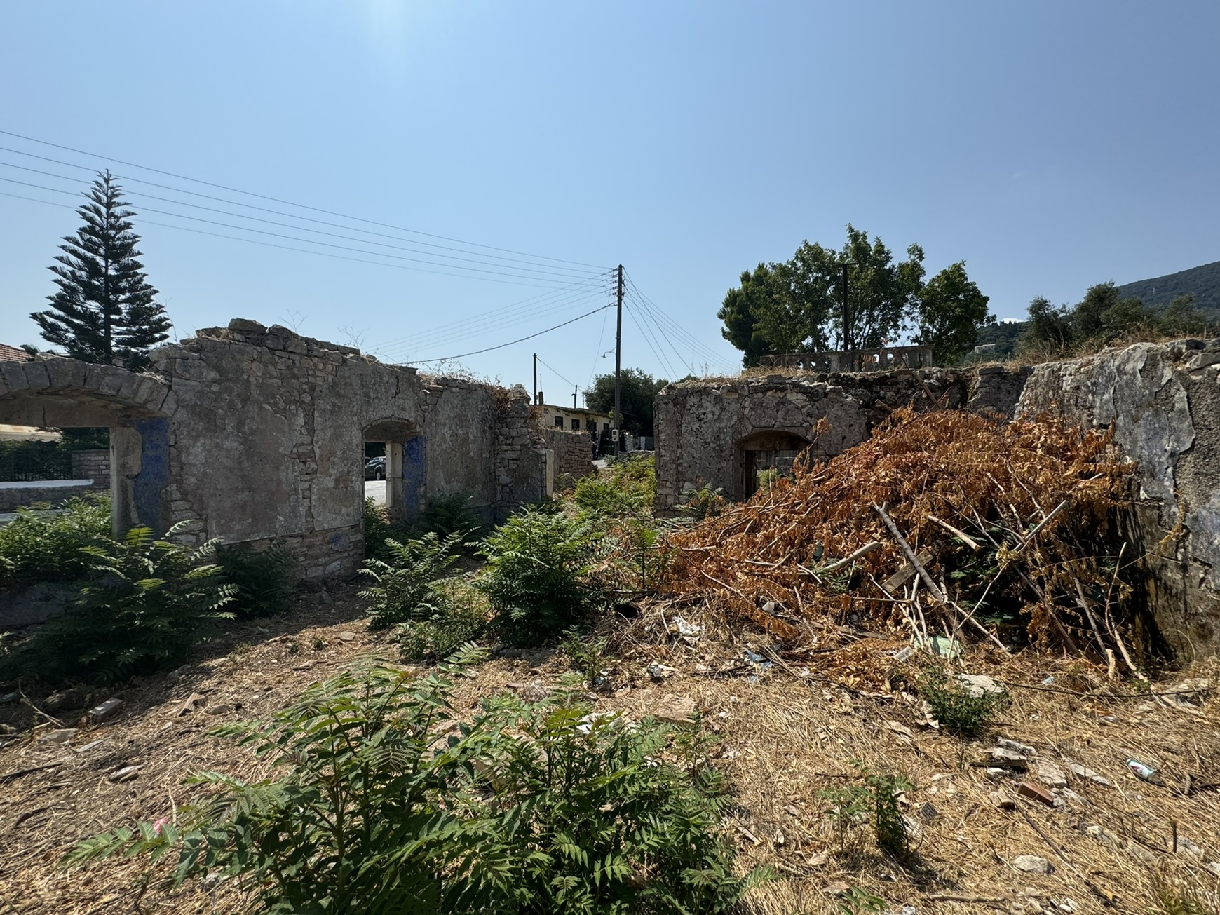 Ruin and terrain of land for sale in Ithaca Greece Vathi