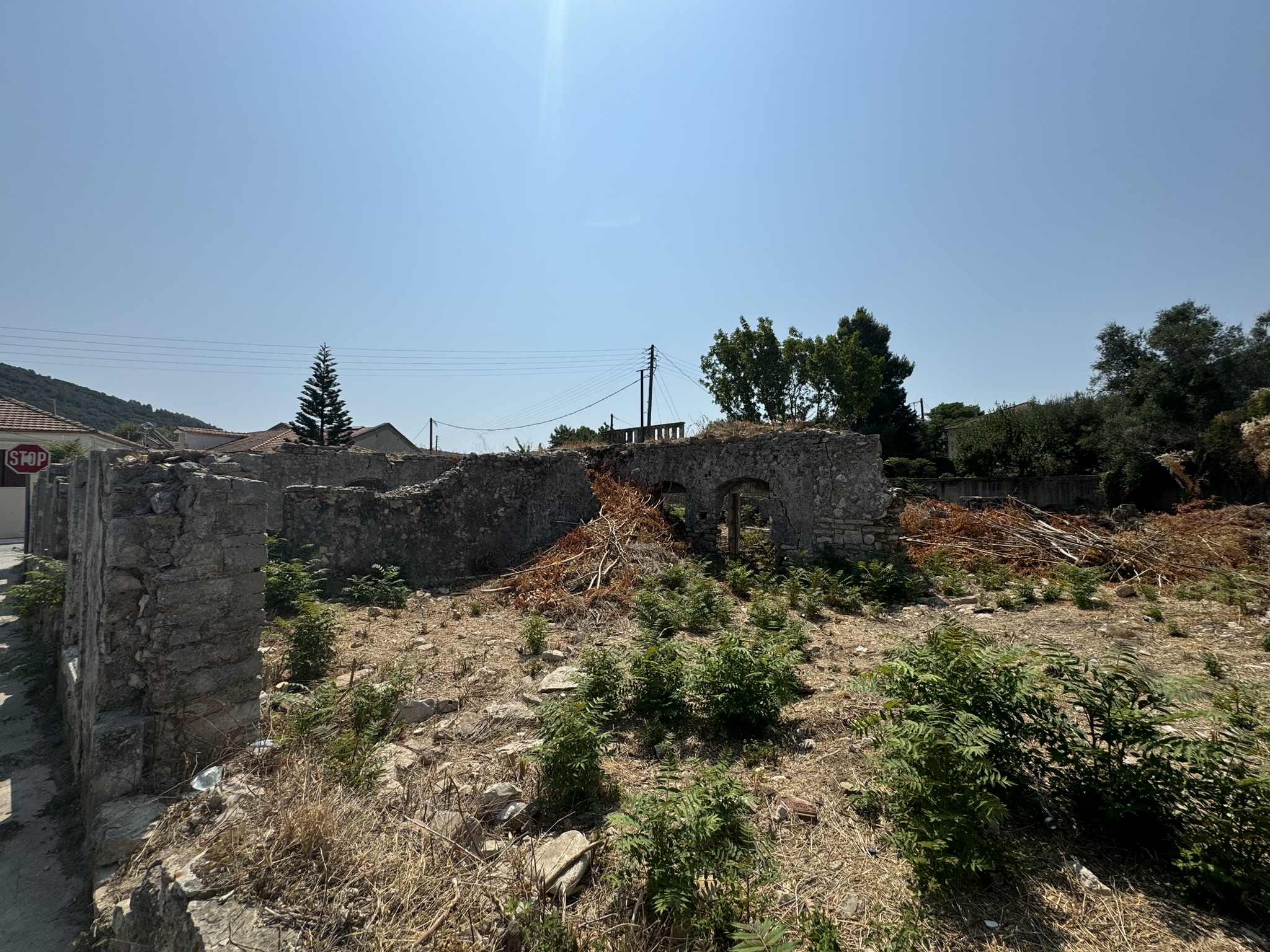 Ruin and terrain of land for sale in Ithaca Greece Vathi