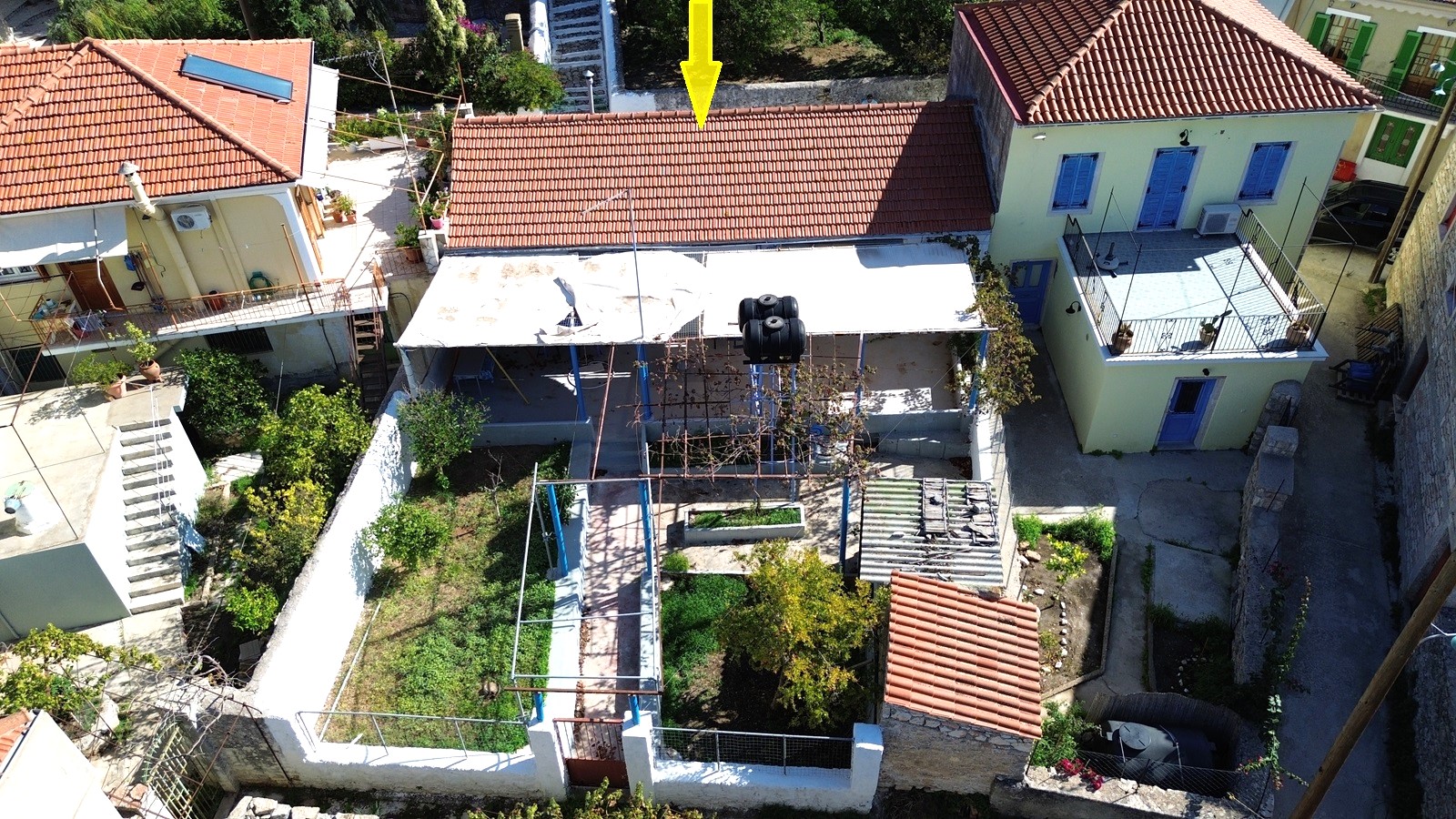 Aerial view and location of house for sale in Ithaca Greece Vathi