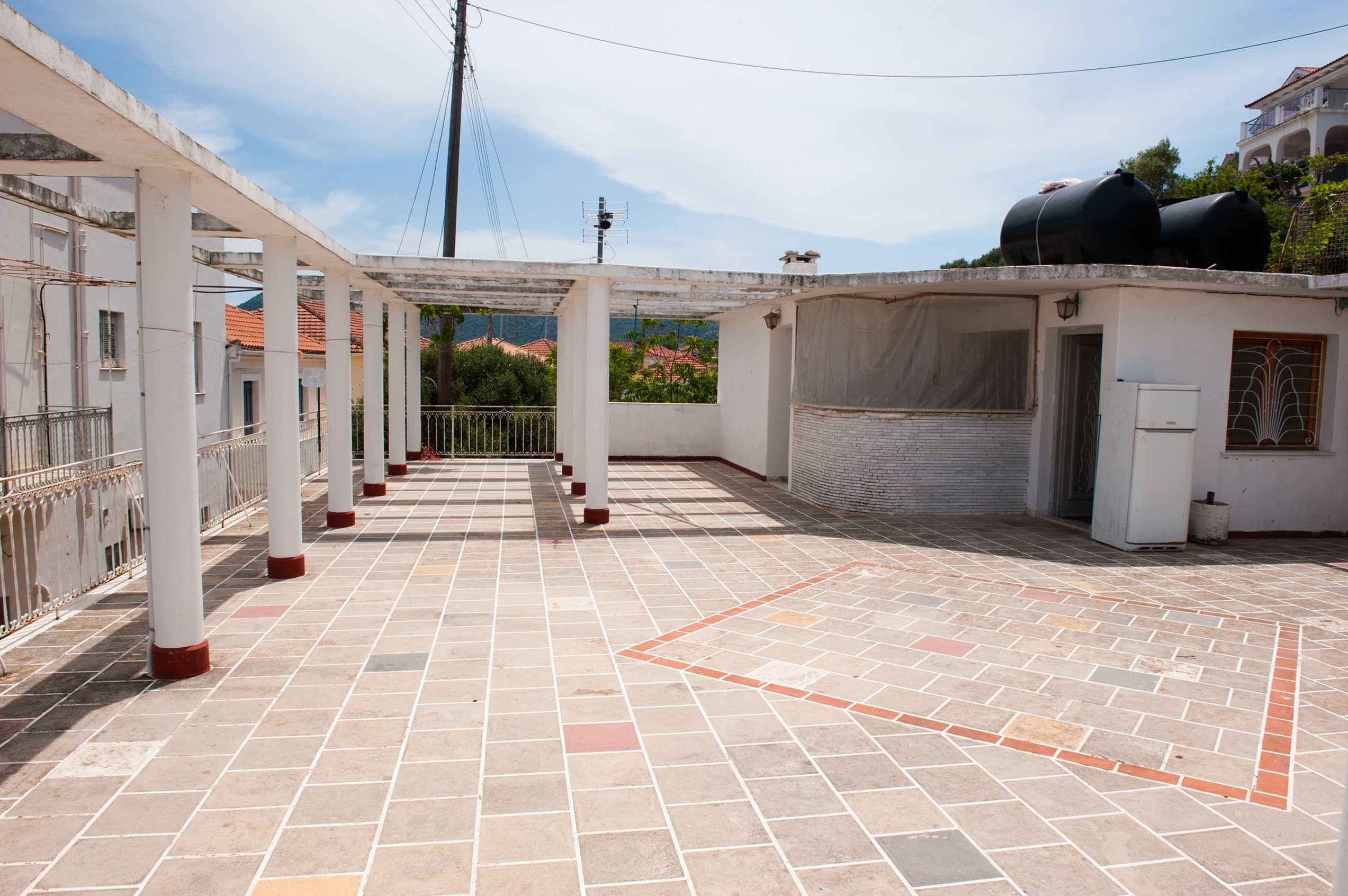 Large roof terrace of house for sale in Ithaca Greece Vathi