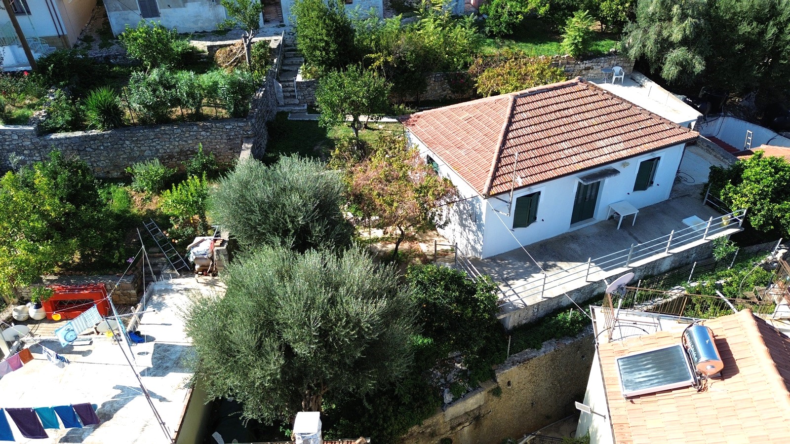 Aerial view of house for sale in Ithaca Greece Vathi