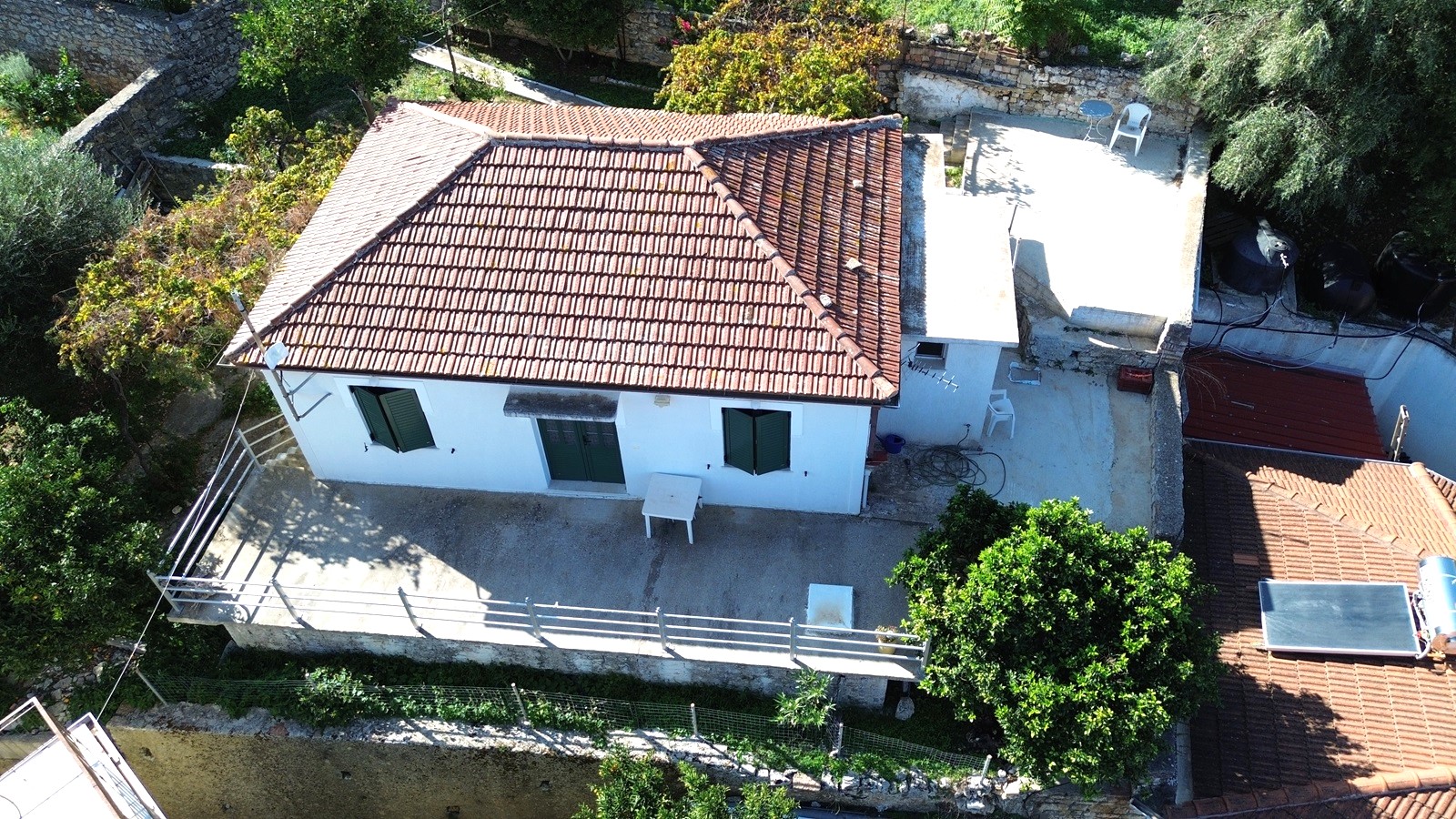 Aerial view of house for sale in Ithaca Greece Vathi