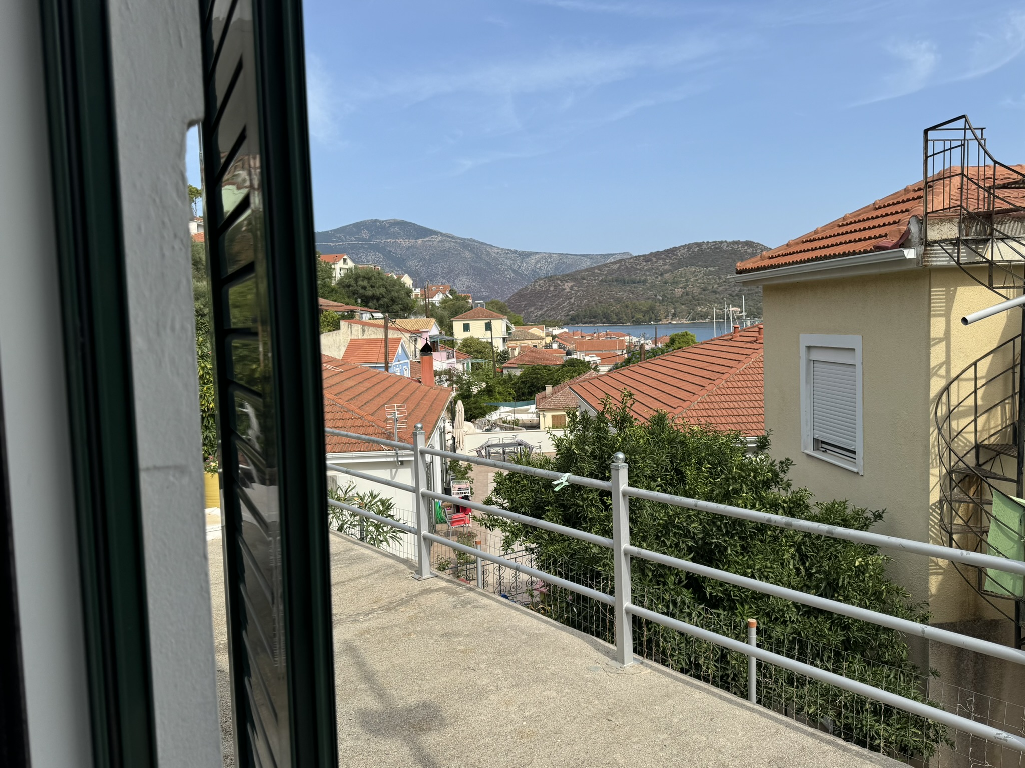 Views from balcony of house for sale in Ithaca Greece Vathi