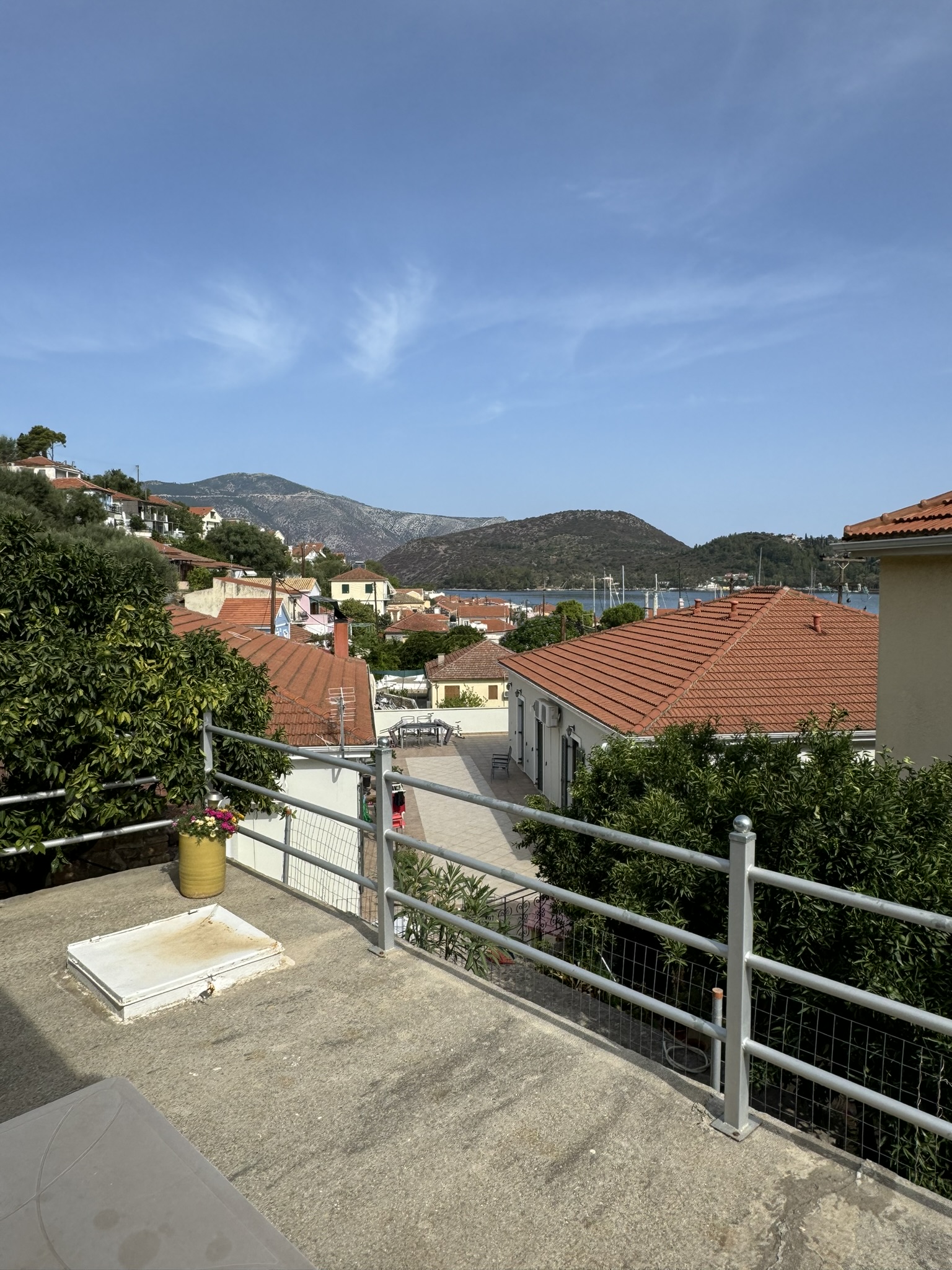 Terrace of house for sale in Ithaca Greece Vathi