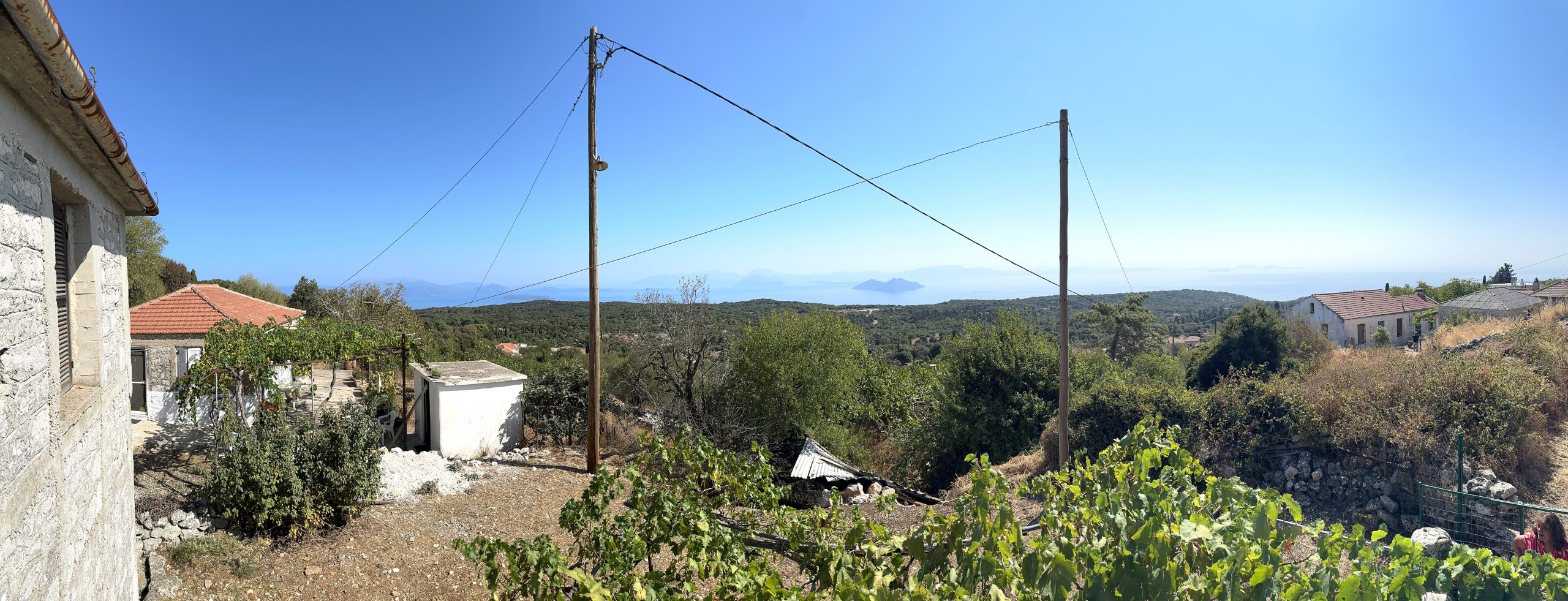 Panoramic views from house for sale in Ithaca Greece Anoghi