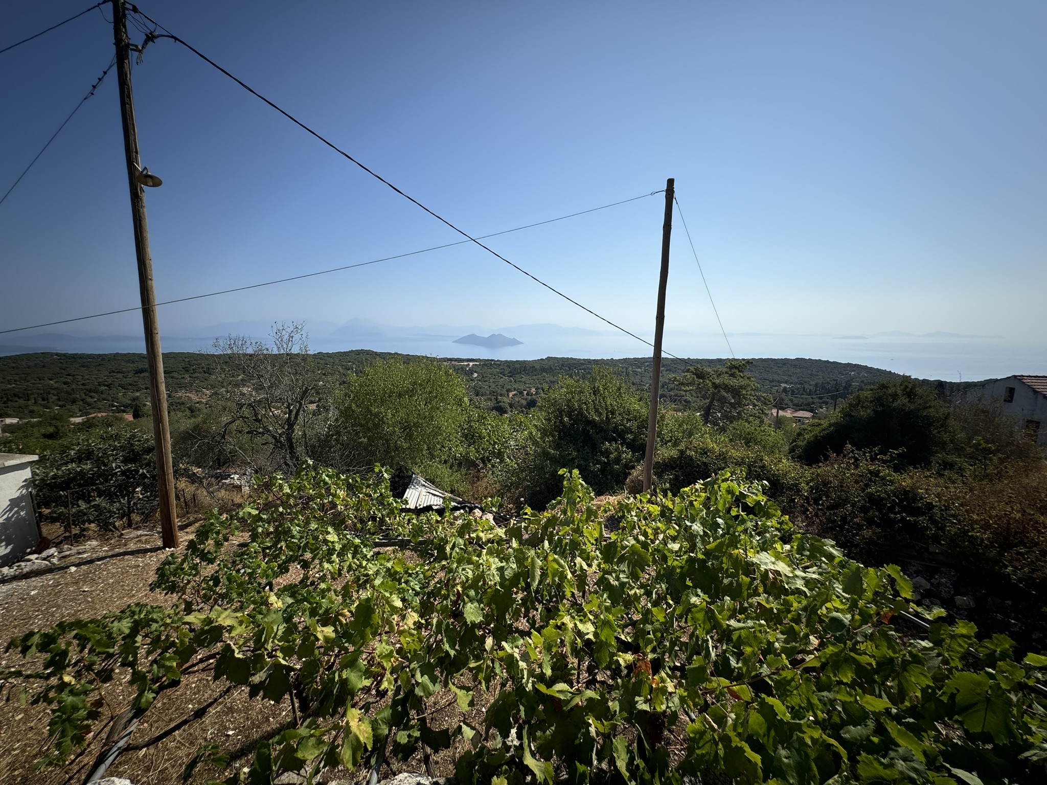 Sea views with Atokos island from house for sale in Ithaca Greece Anoghi