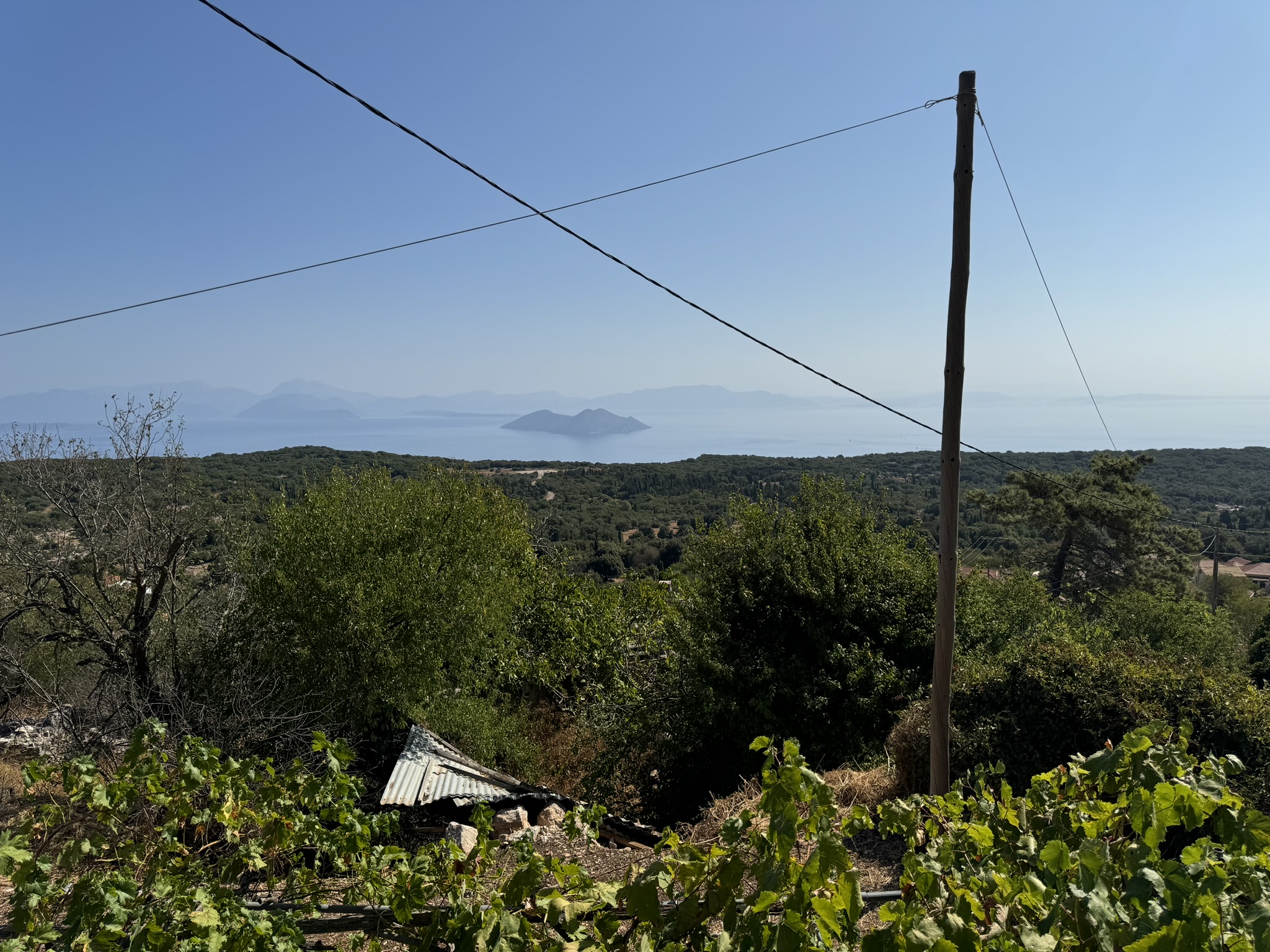 Sea views with Atokos island from house for sale in Ithaca Greece Anoghi