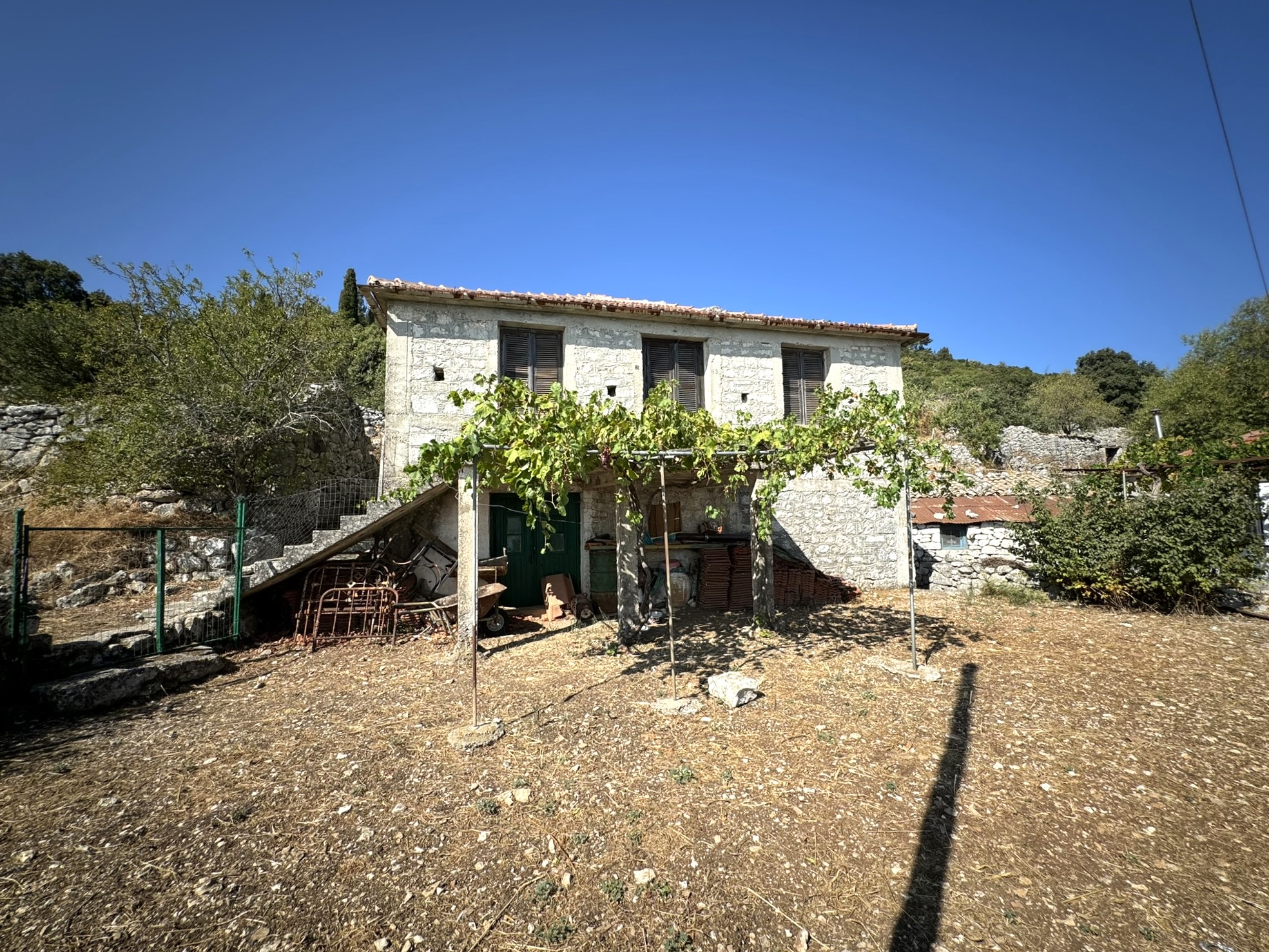 Exterior and outside areas of house for sale in Ithaca Greece Anoghi