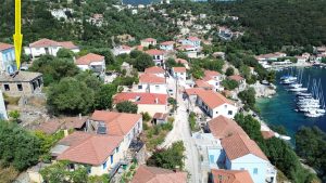 Aerial view and location of house for sale in Ithaca Greece Kioni