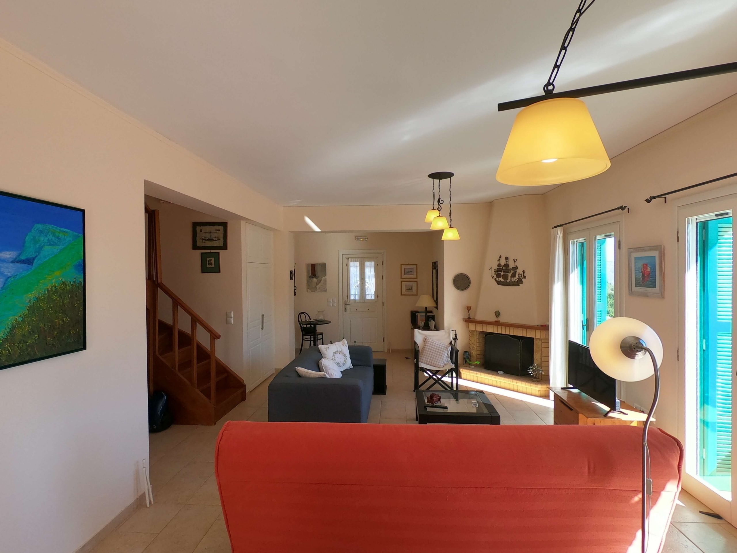 Living area of house for sale in Ithaca Greece Perachori