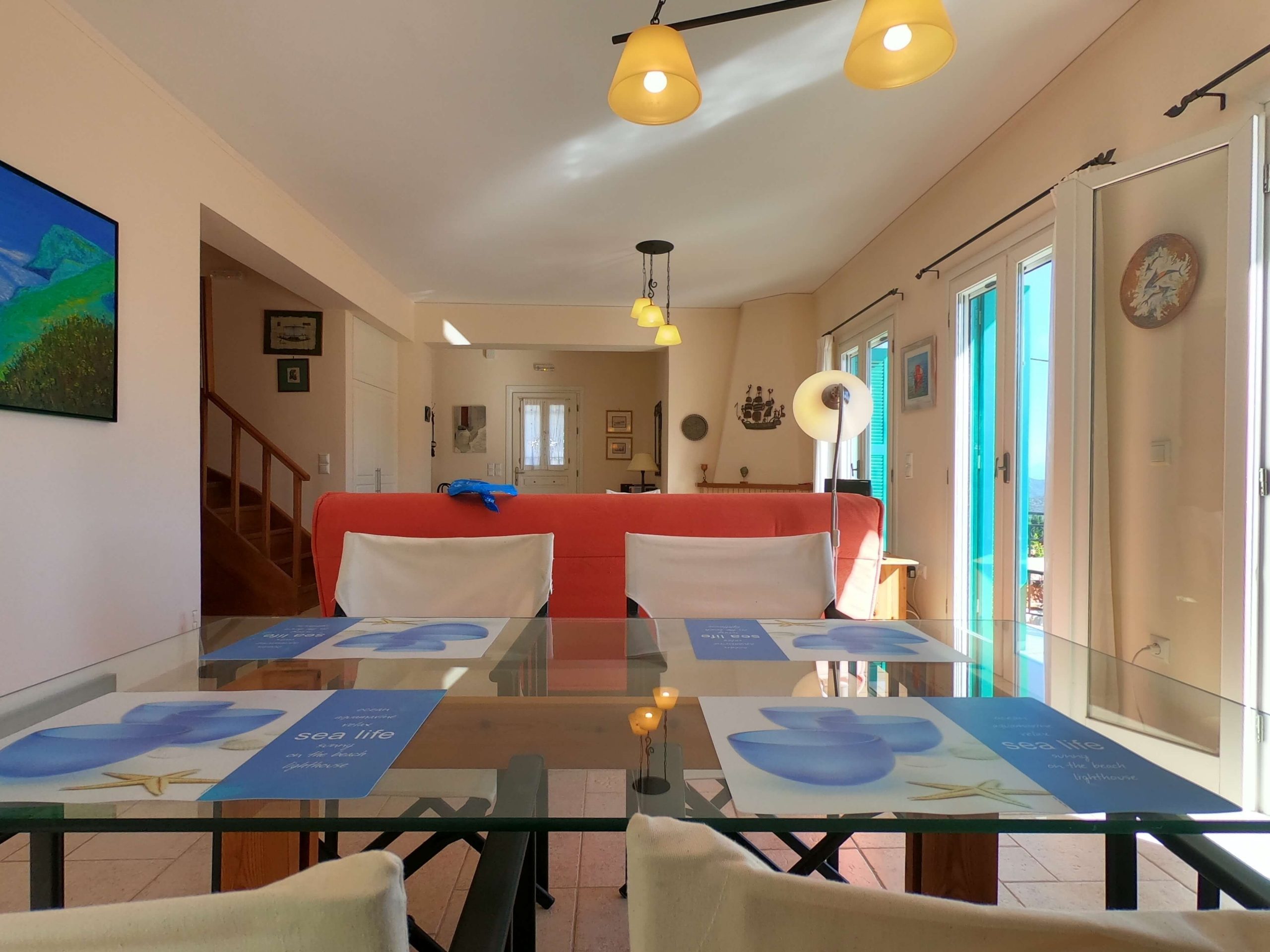 Living area of house for sale in Ithaca Greece Perachori