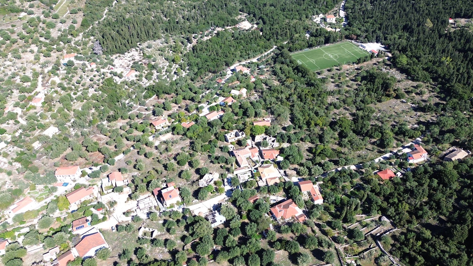 Aerial view of house for sale in Ithaca Greece Stavros