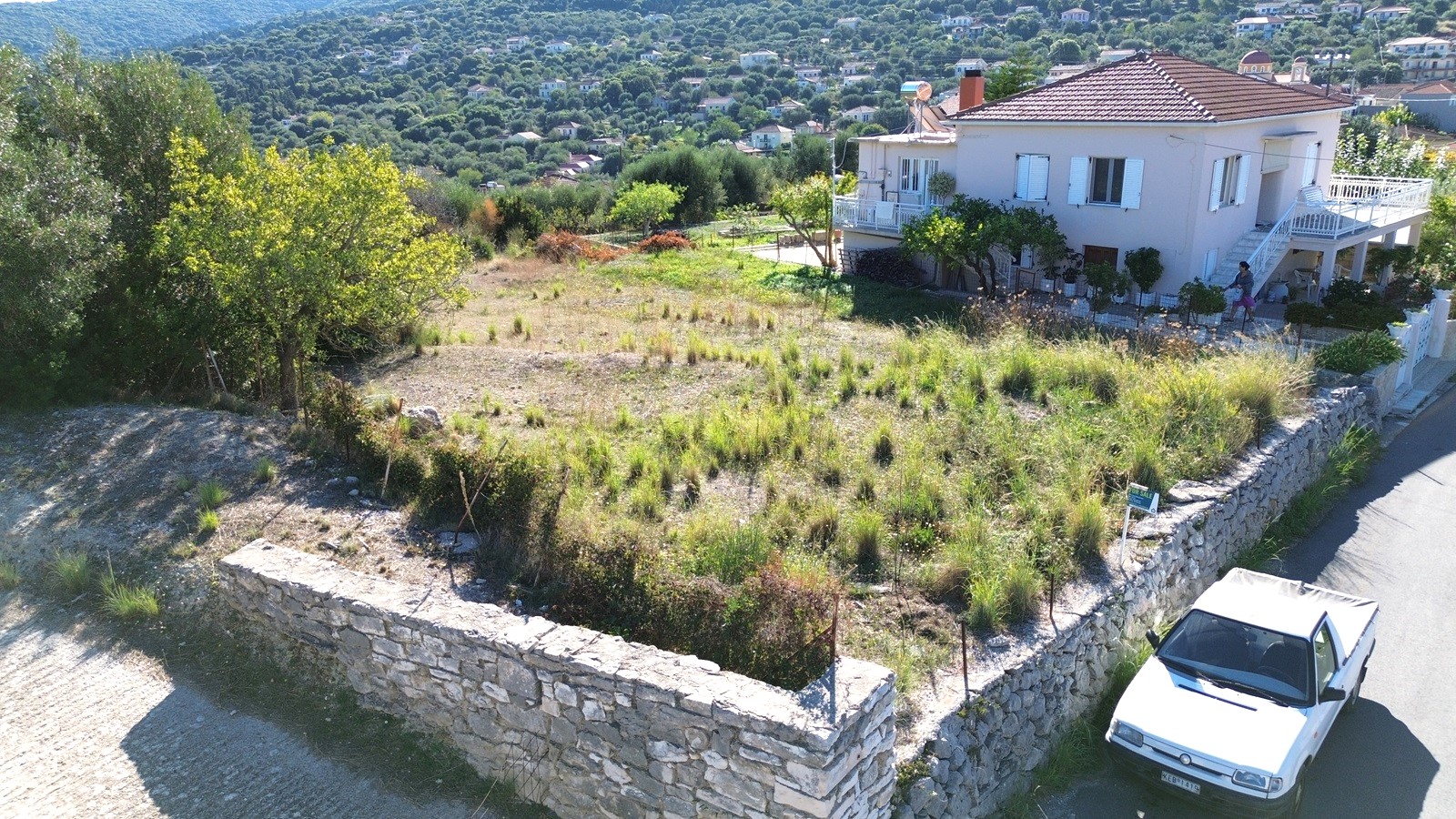 Aerial view of land for sale in Ithaca Greece Stavros