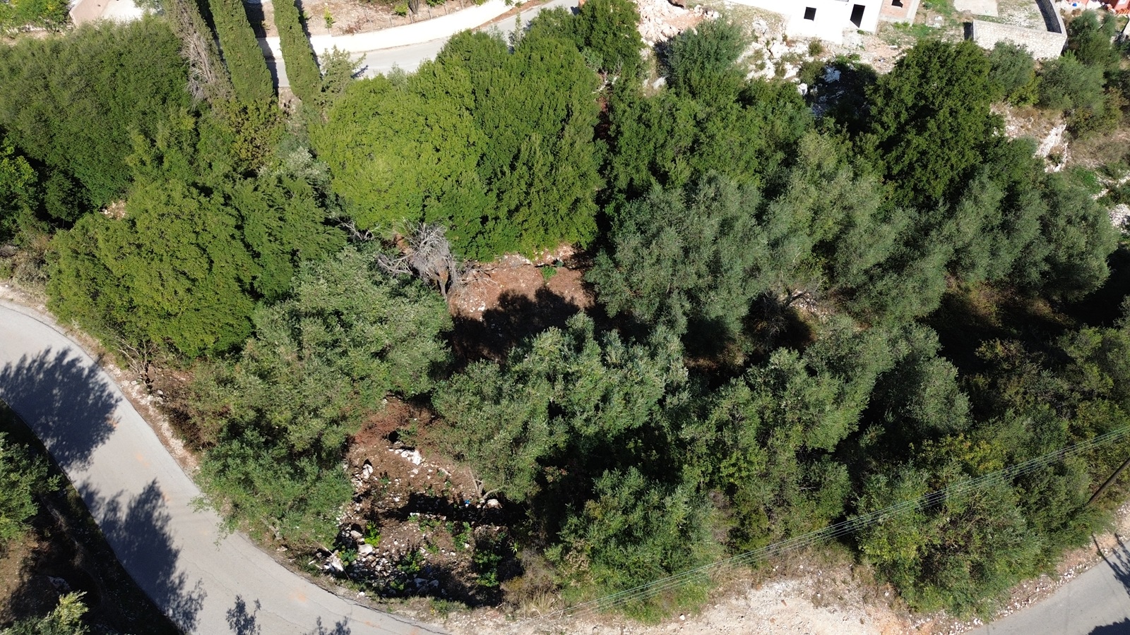 Aerial view of land for sale in Ithaca Greece Vathi