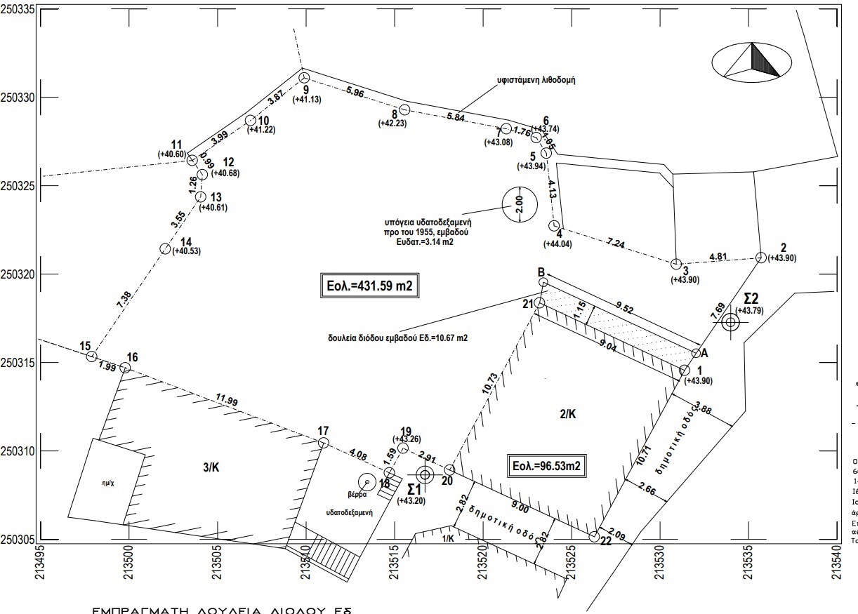 Aerial view and border of house for sale Ithaca Greece, Vathi