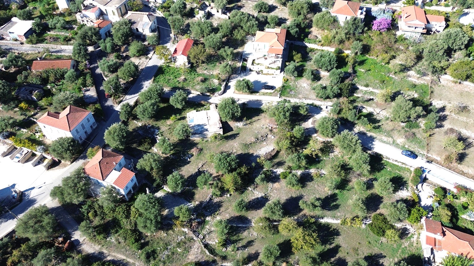 Aerial view of land for sale in Ithaca Greece, Stavros