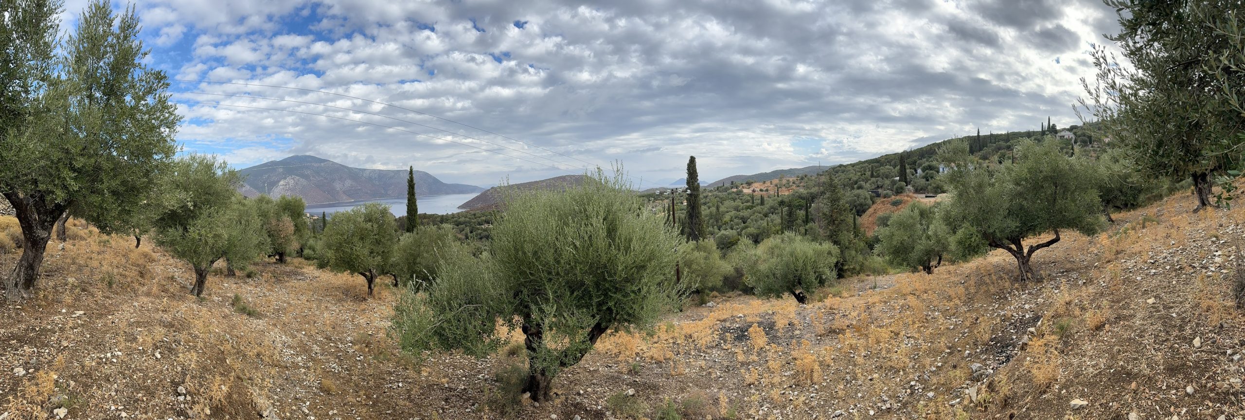 Panoramic picture of land for sale in Ithaca Greece, Vathi