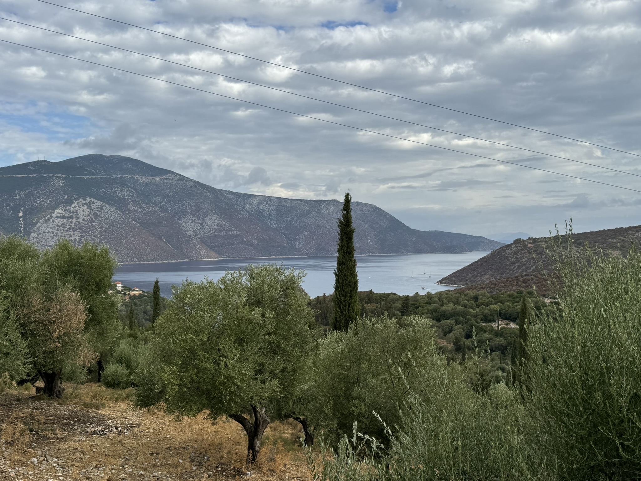 Sea view from land for sale in Ithaca Greece, Vathi