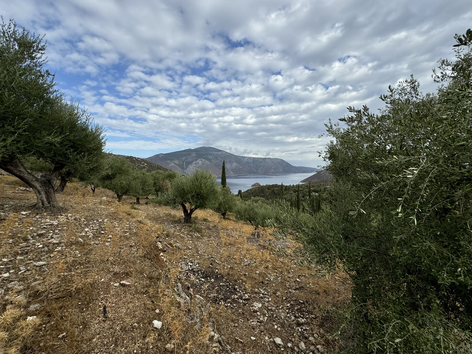 Landscape and views from land for sale in Ithaca Greece, Vathi