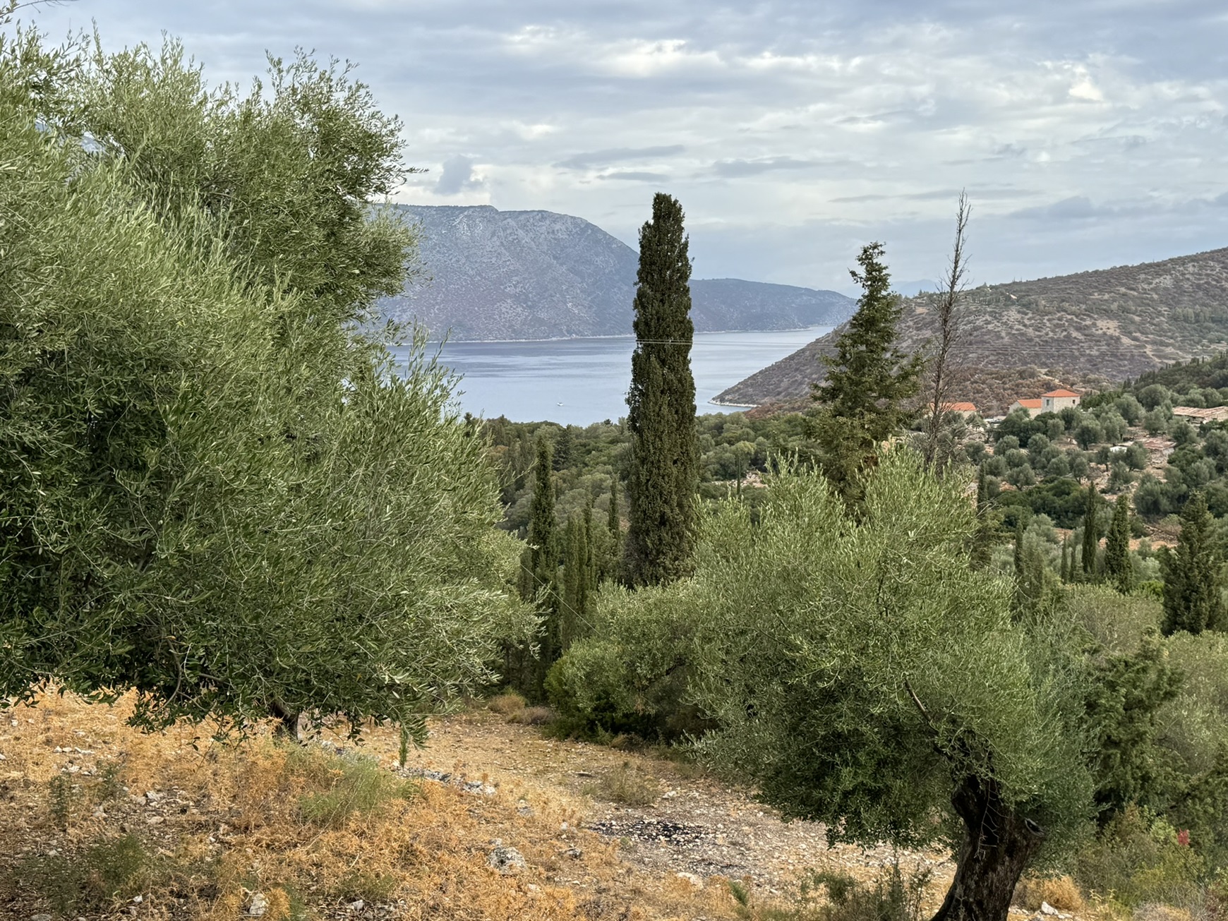 Landscape and sea views from land for sale in Ithaca Greece, Vathi