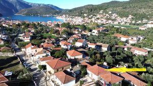 Aerial view and location of house for sale in Ithaca Greece, Vathi