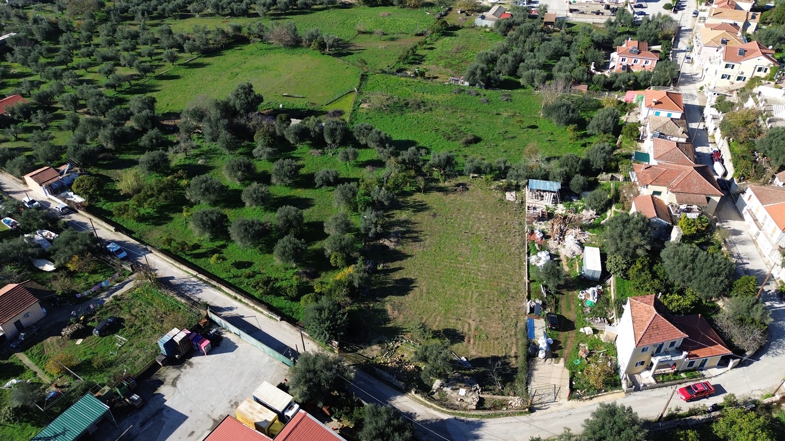 Aerial view of land for sale in Ithaca Greece, Vathi