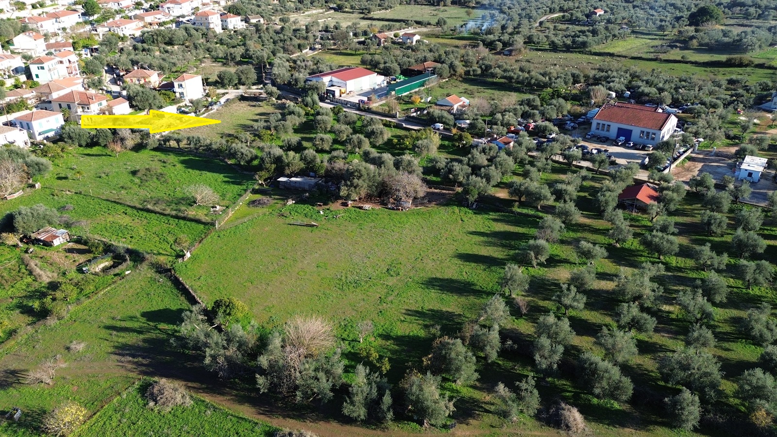 Aerial view and location of land for sale in Ithaca Greece, Vathi