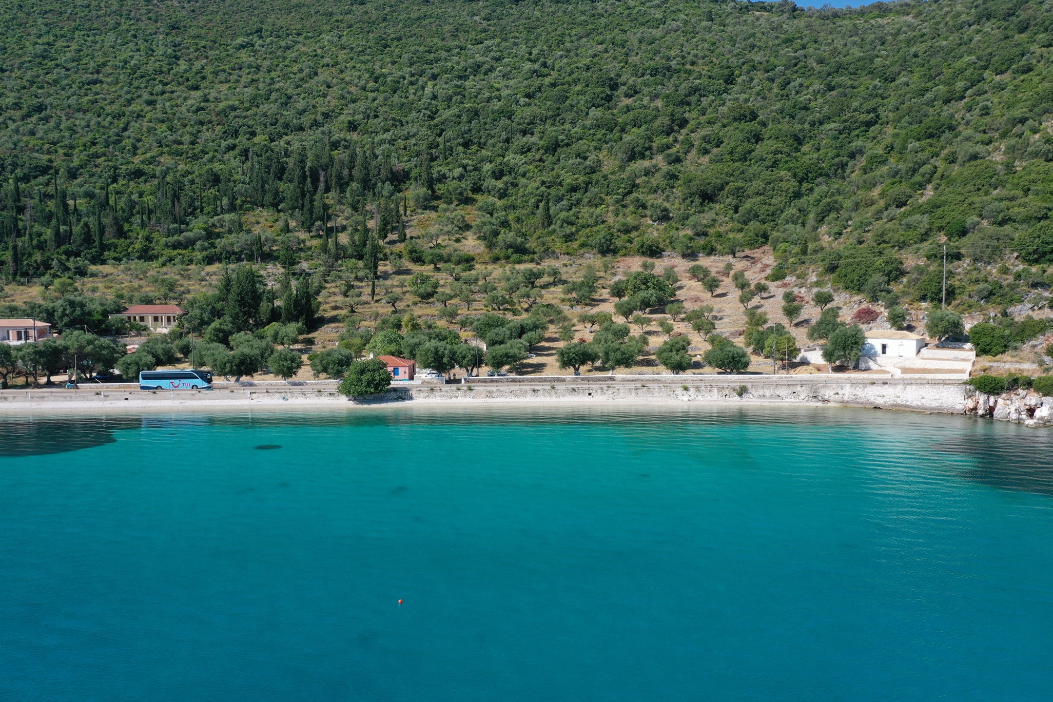 Aerial view of land for sale in Ithaca Greece, Aetos