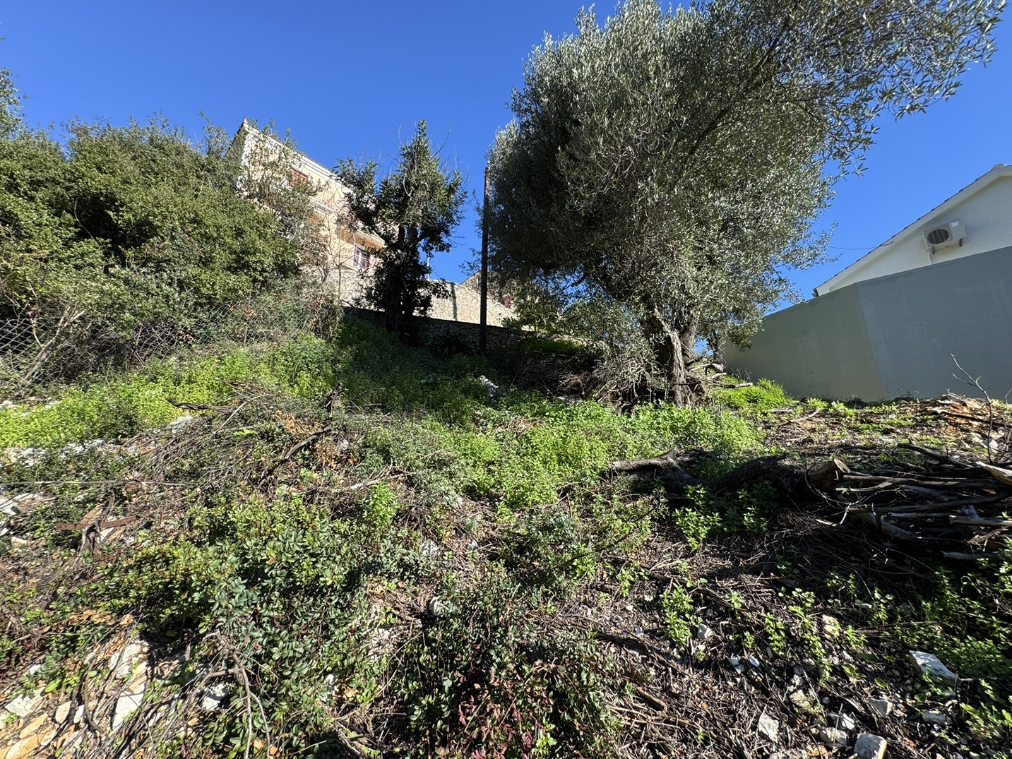 Landscape and terrain of land for sale in Ithaca Greece, Kioni