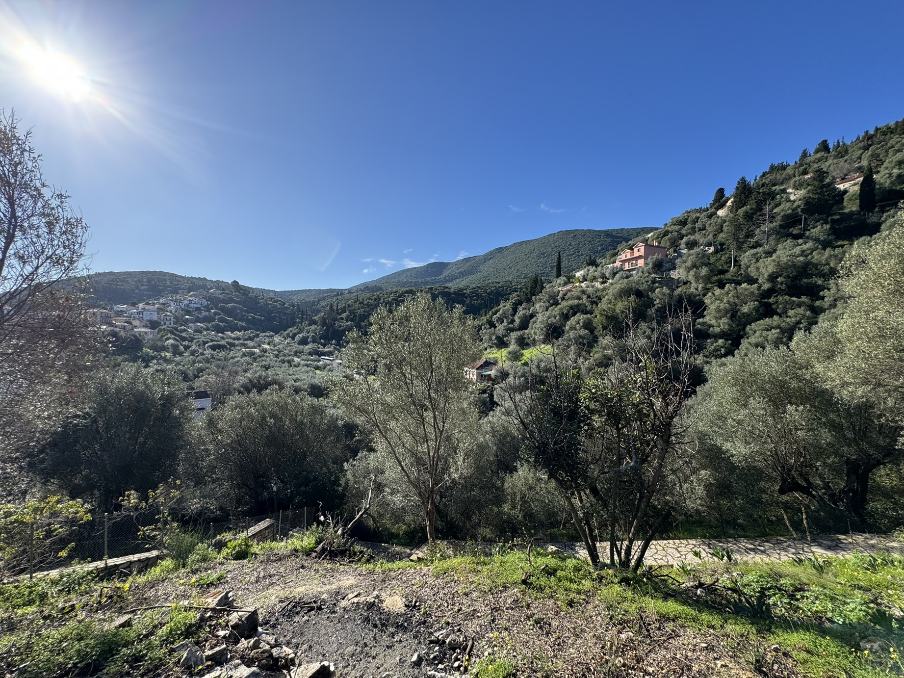Mountain views from land for sale in Ithaca Greece, Kioni