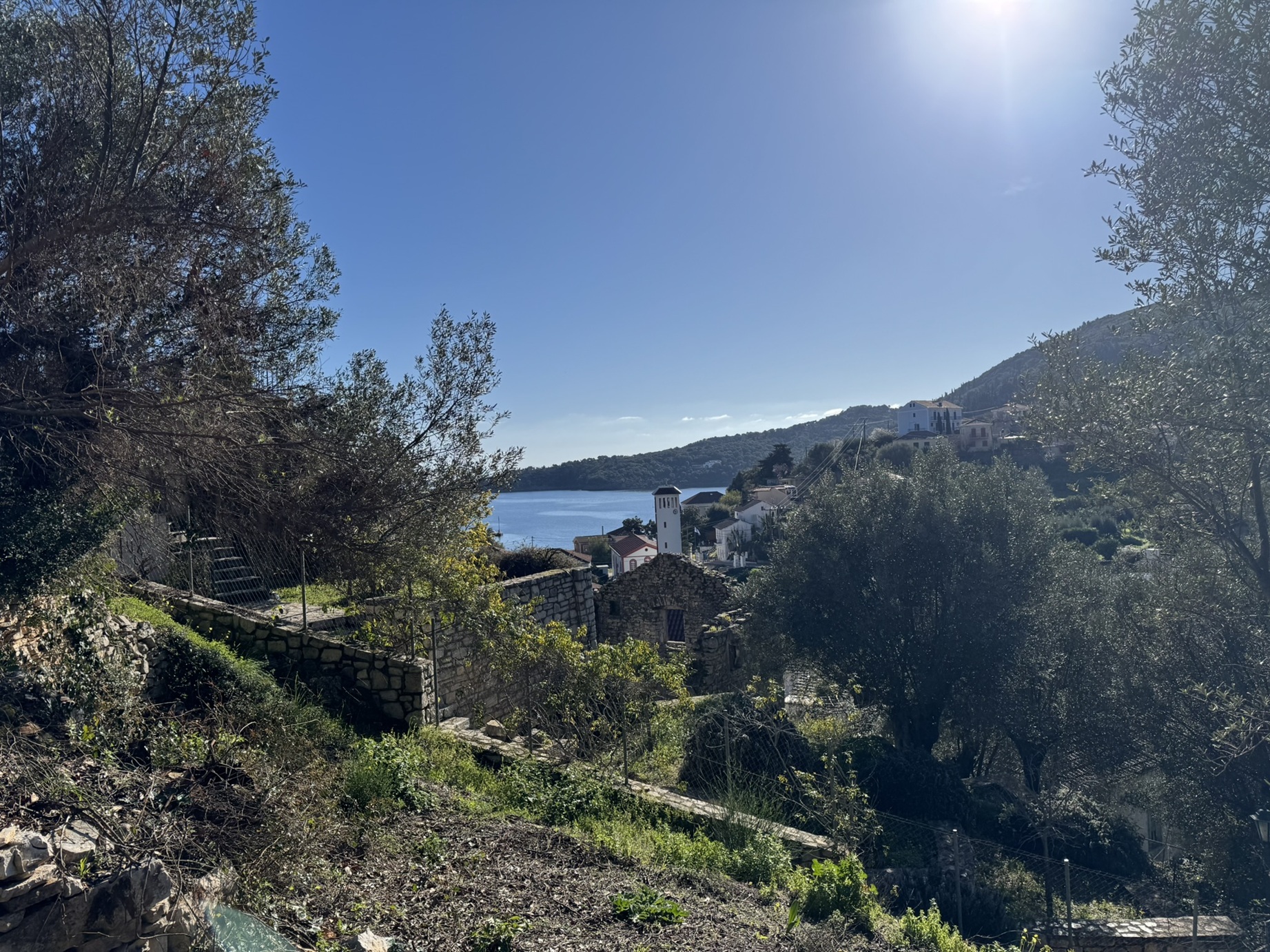 Sea views from land for sale in Ithaca Greece, Kioni
