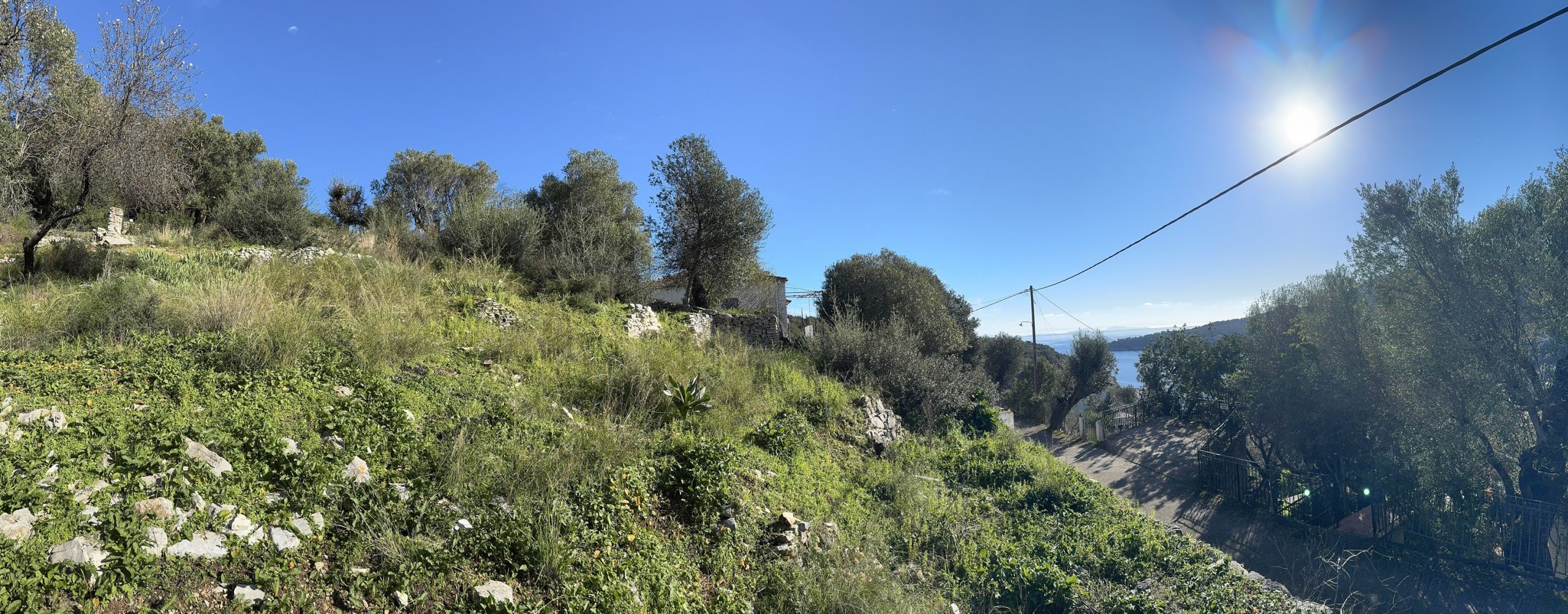 Panoramic view of land for sale in Ithaca Greece, Kioni