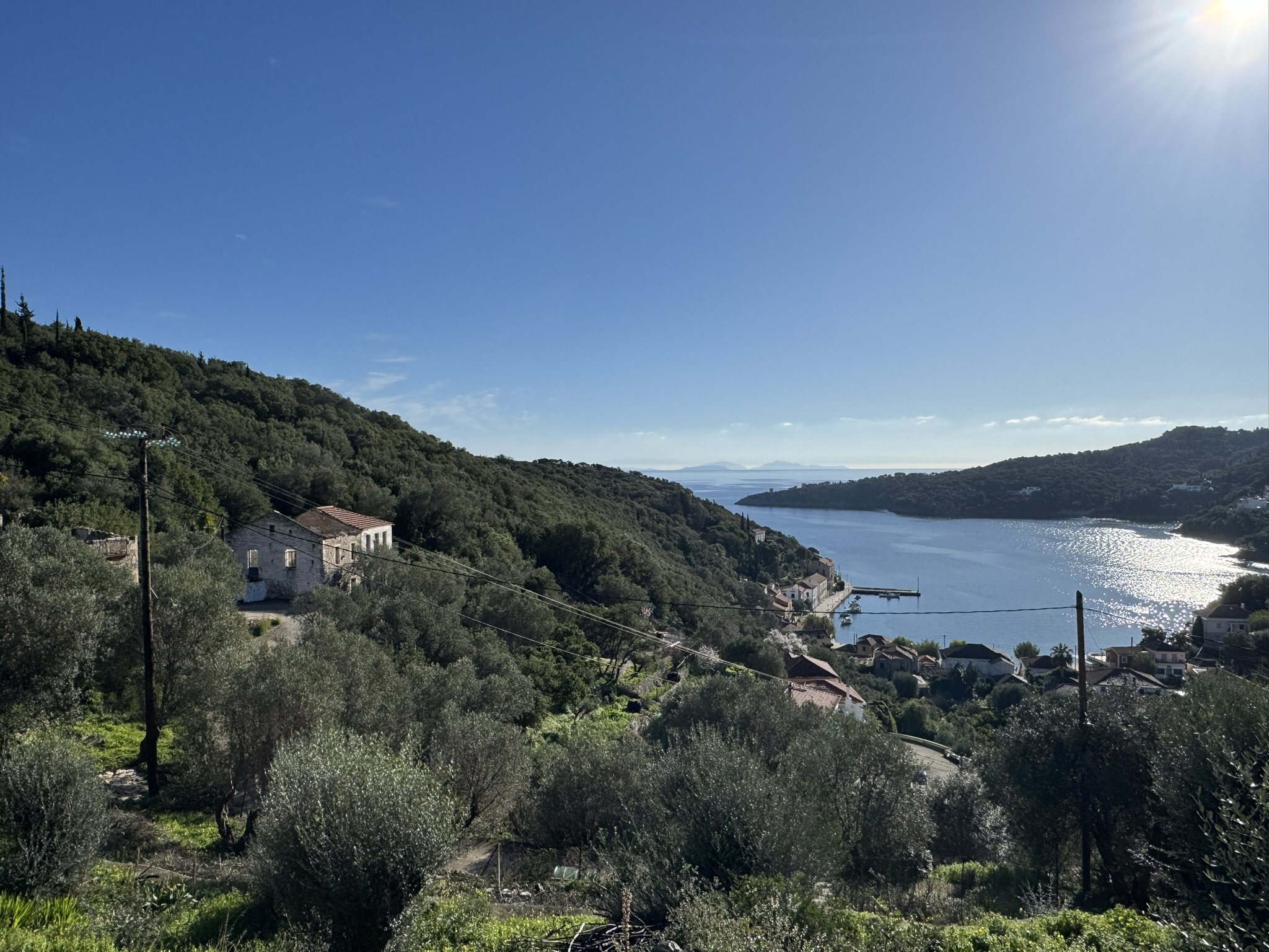 Sea views from land for sale in Ithaca Greece, Kioni