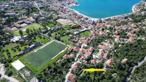 Aerial view and location of ruin for sale in Ithaca Greece, Vathi
