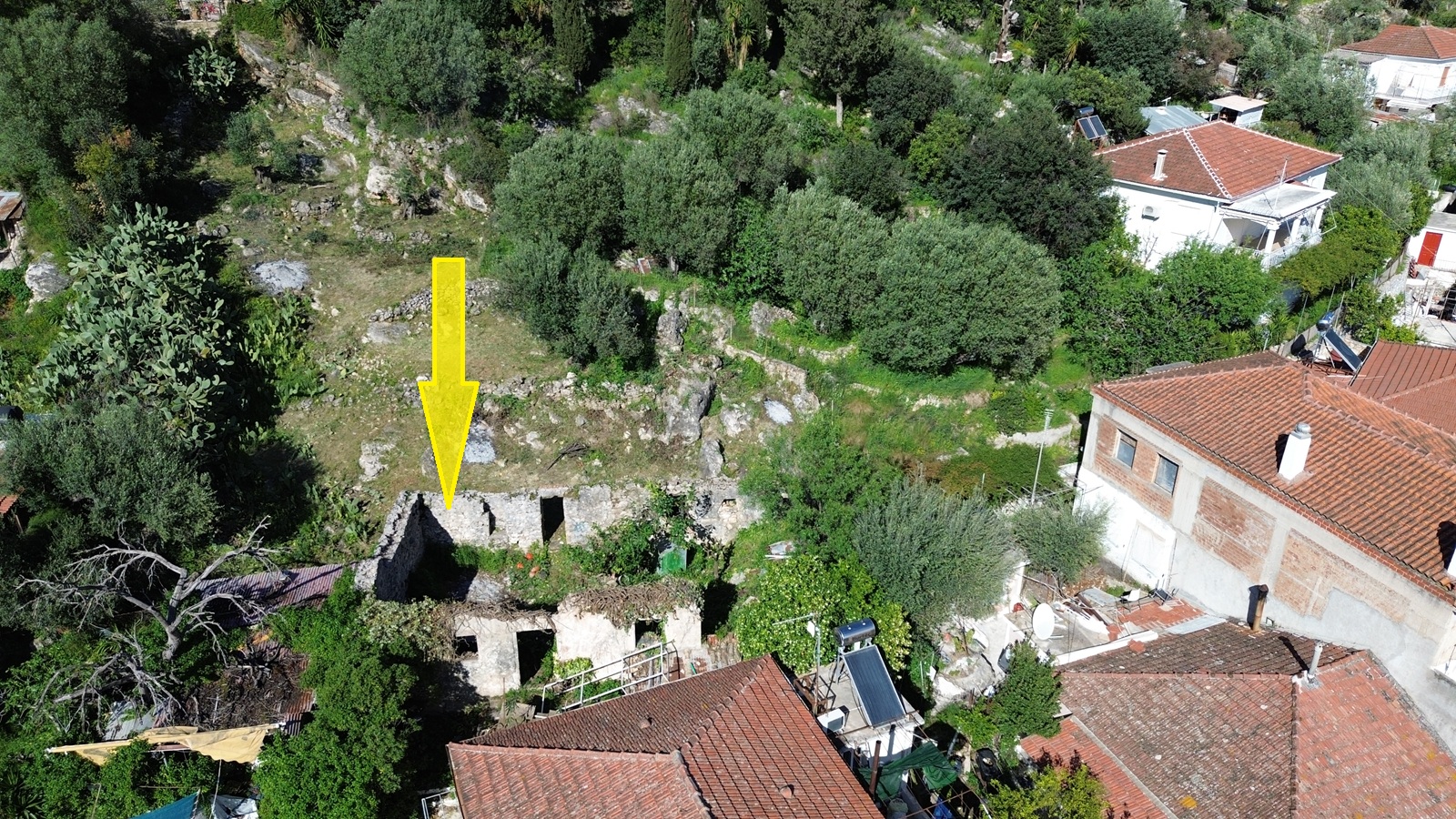 Aerial view and location of house for sale in Ithaca Greece, Vathi