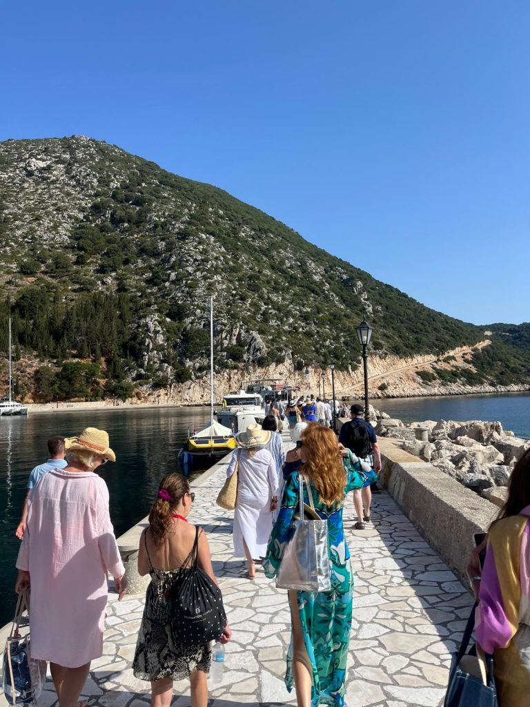 Boat day cruise around the island of Ithaca Greece