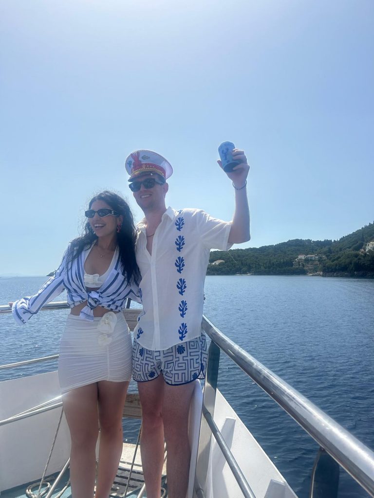 Boat day cruise around the island of Ithaca Greece