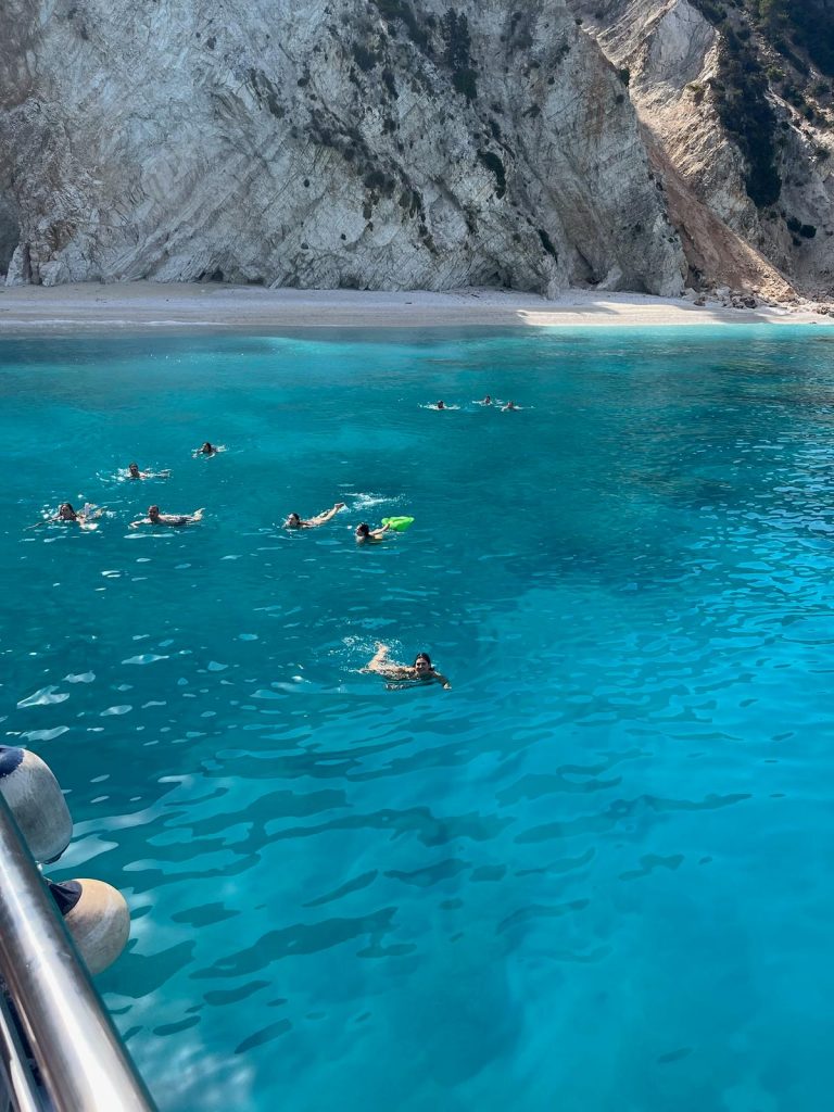 Boat day cruise around the island of Ithaca Greece