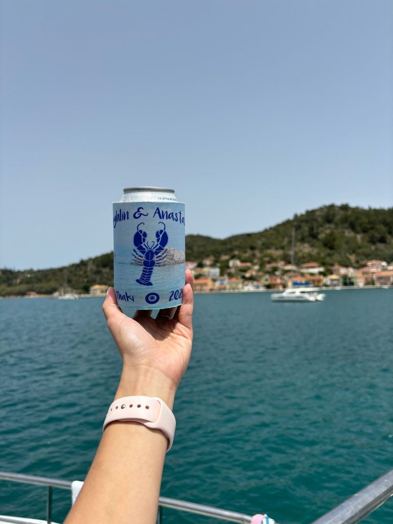 Boat day cruise around the island of Ithaca Greece, Frikes
