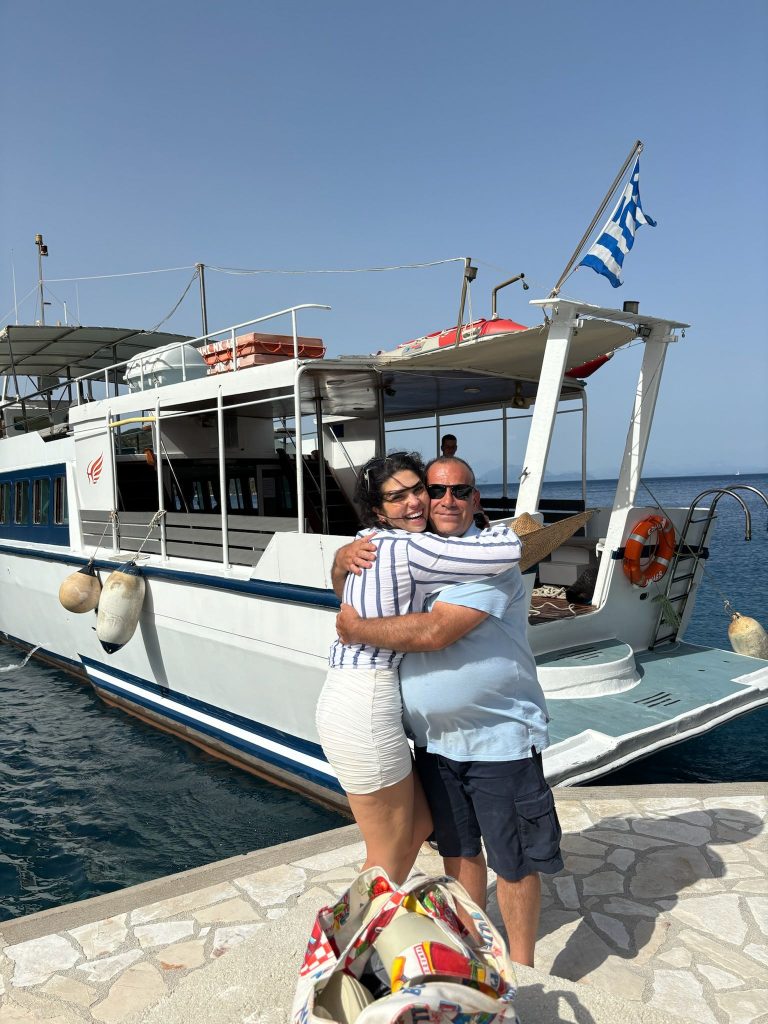 Boat day cruise around the island of Ithaca Greece, Frikes