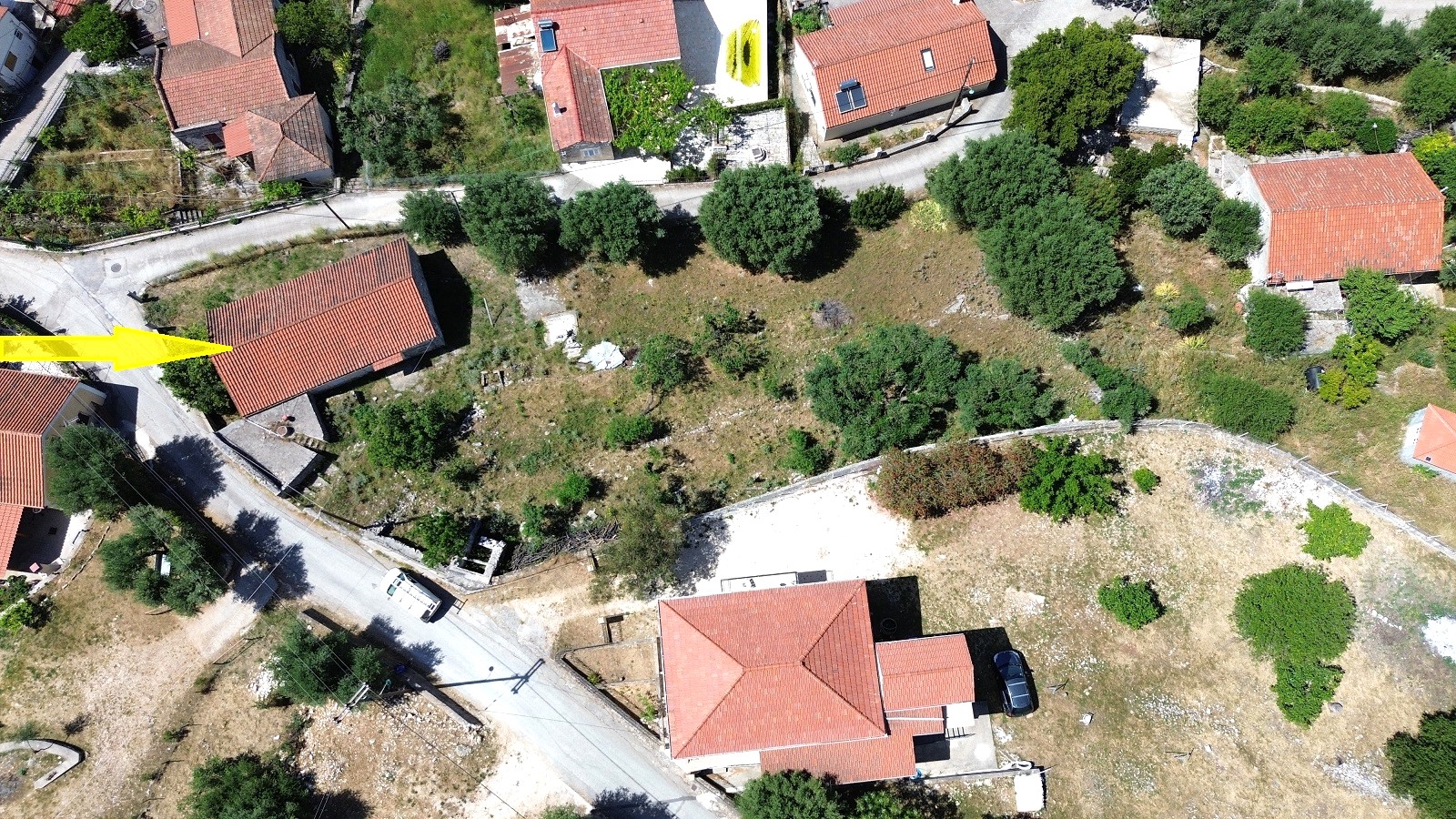 Aerial view and location of house for sale in Ithaca Greece, Stavros