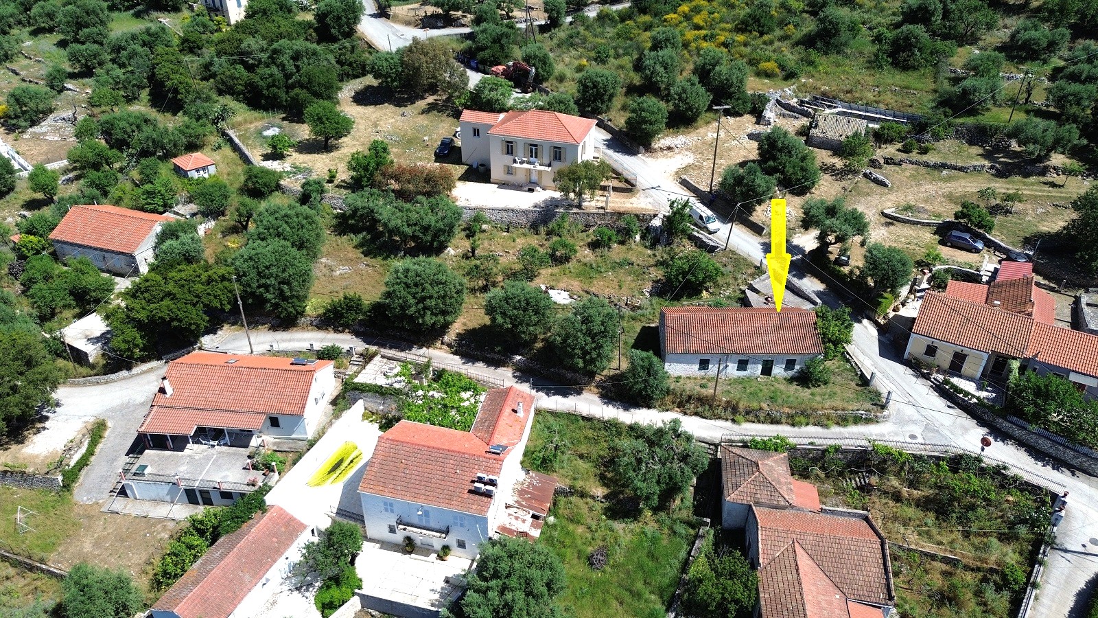 Aerial view and location of house for sale in Ithaca Greece, Stavros