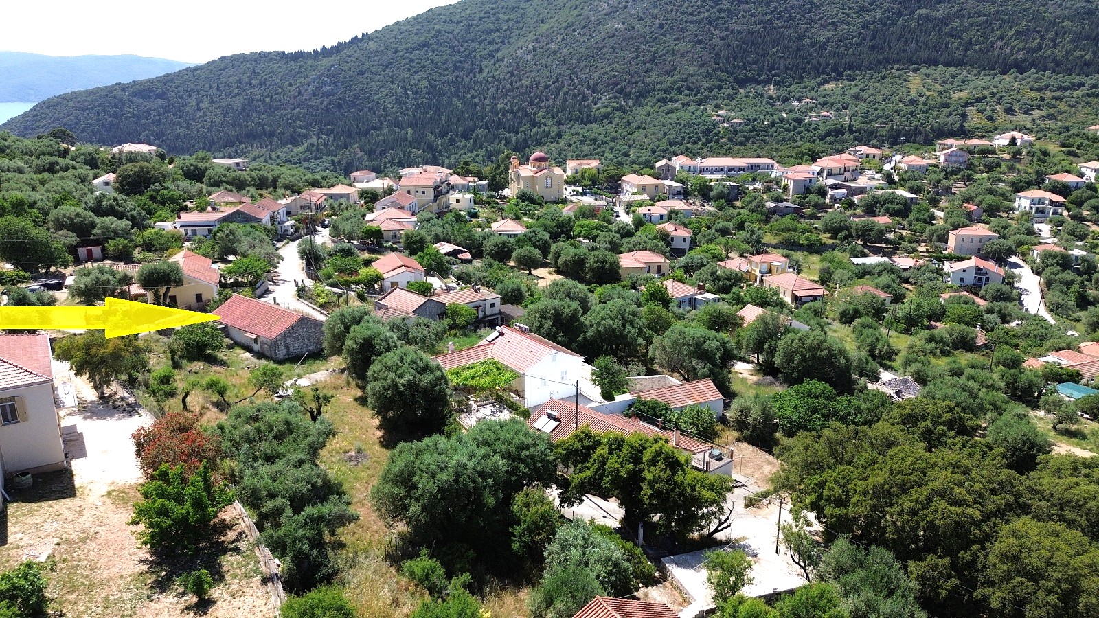 Aerial view and location of house for sale in Ithaca Greece, Stavros