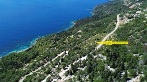Aerial view and location of land for sale in Ithaca Greece, Ag. Yiannis