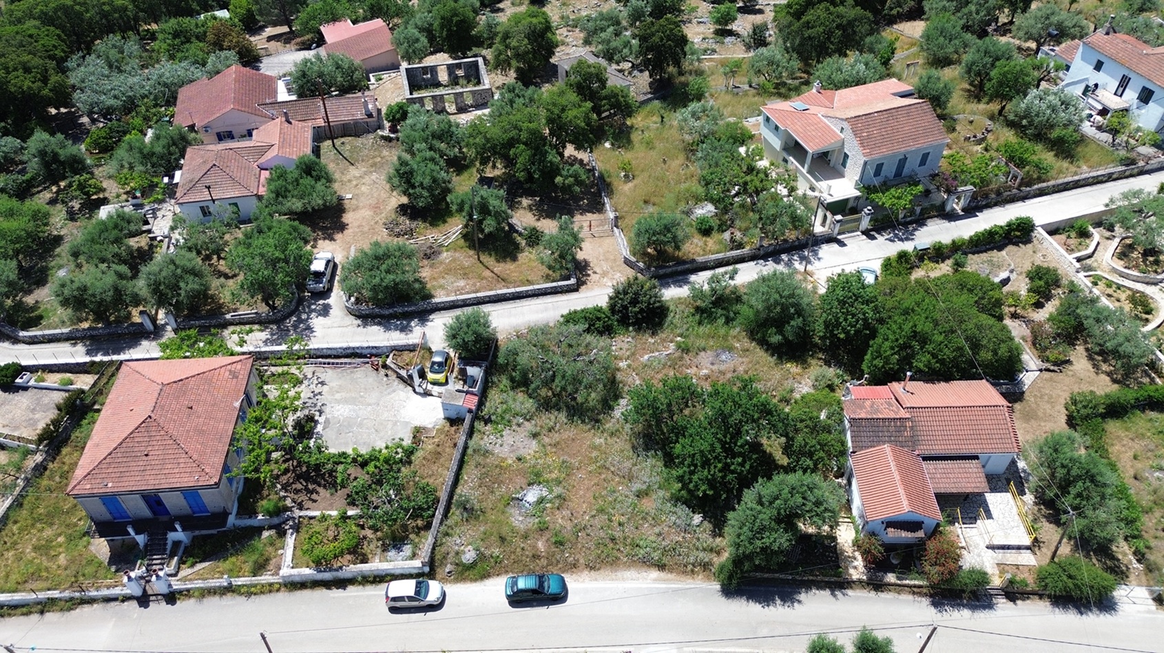 Aerial view of land for sale in Ithaca Greece, Lahos