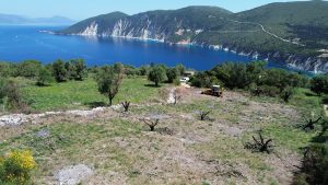 Aerial view of land for sale in Ithaca Greece, Kolleri