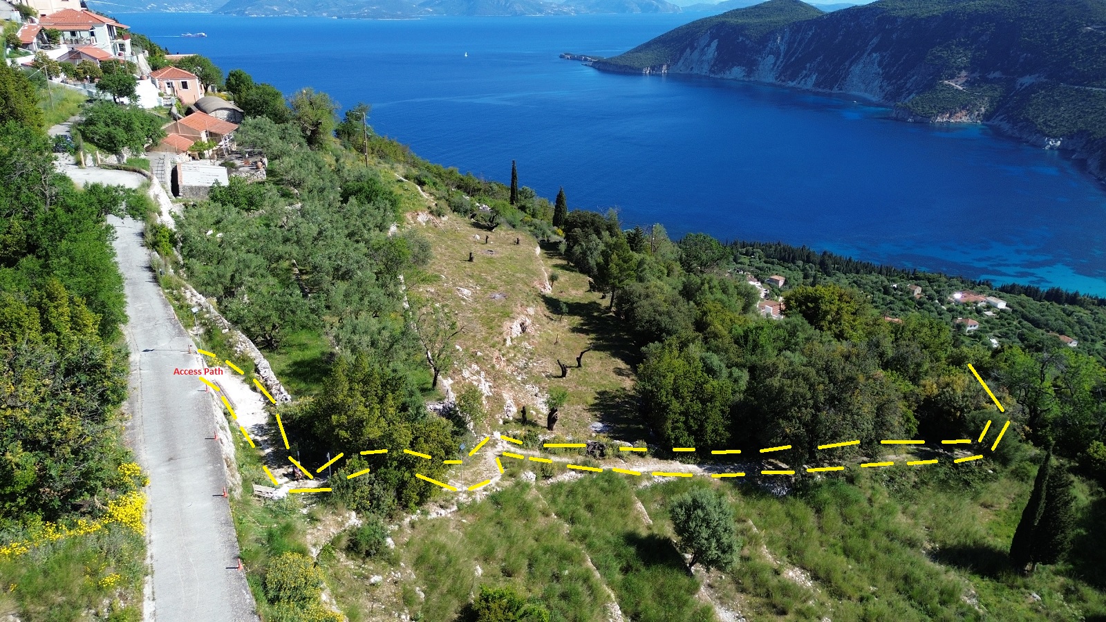 Access path to land for sale in Ithaca Greece, Exoghi