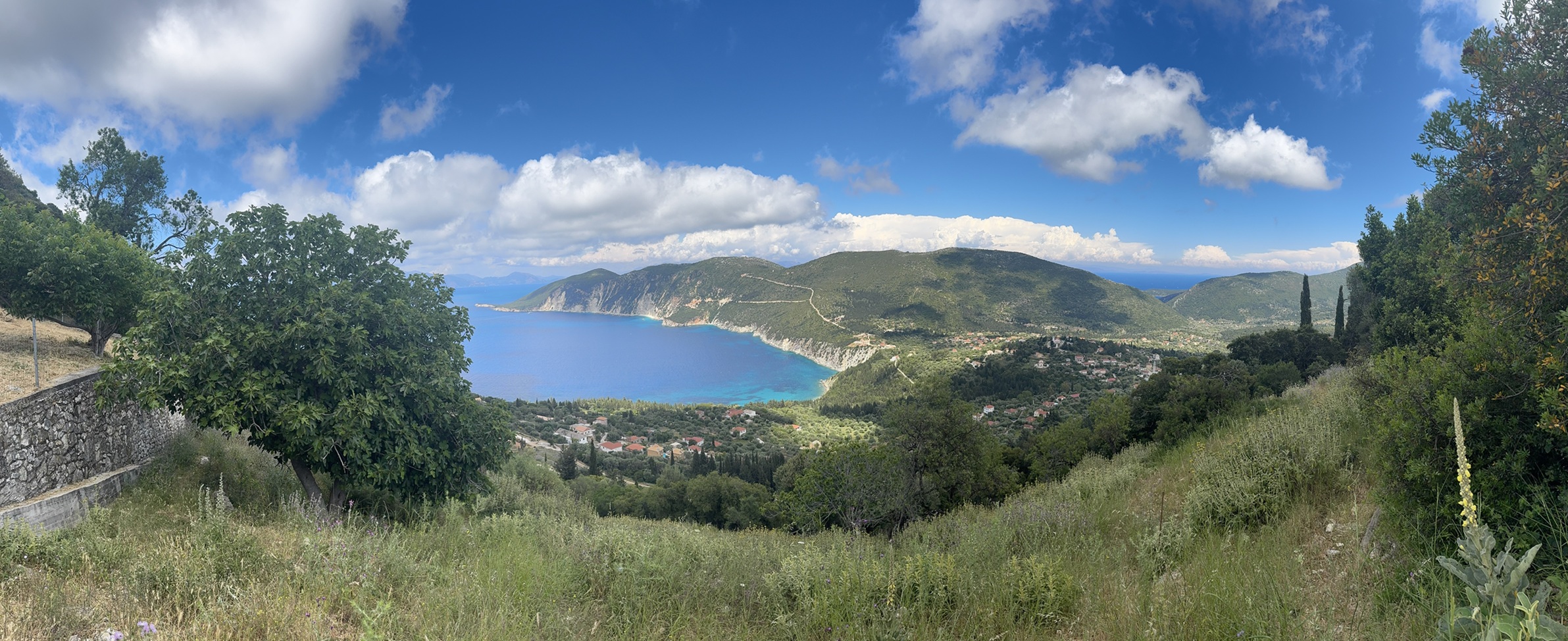 Panoramic views from plot 1 of land for sale in Ithaca Greece, Exoghi